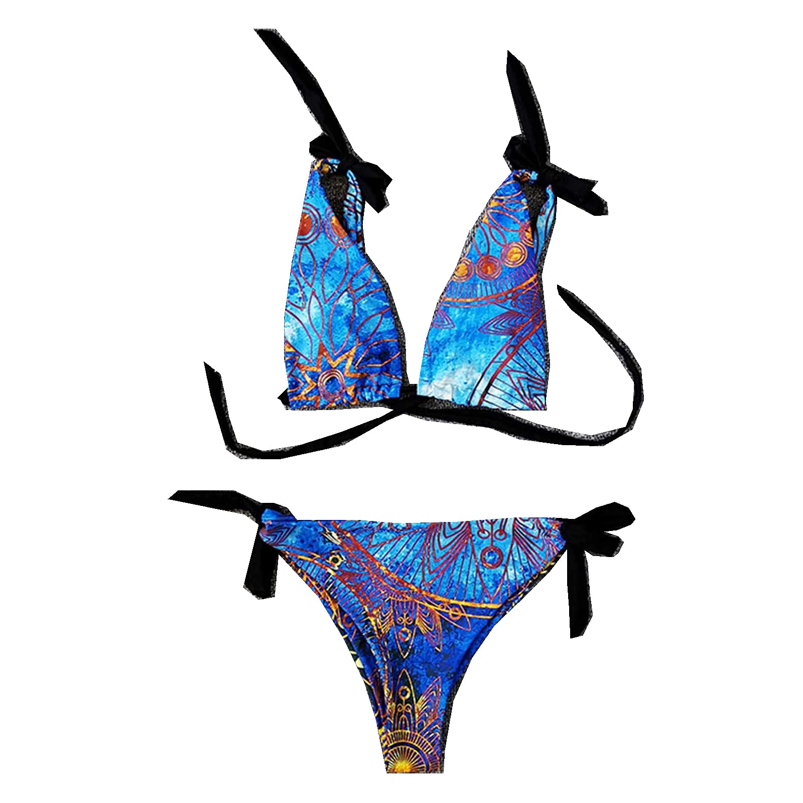 Women's Floral Print Halter Swim Dress - Adjustable Strap Tankini Swimsuit, Comfortable Bathing Suit for Beach, Pool & Vacation - Blue Flowy Beachwear