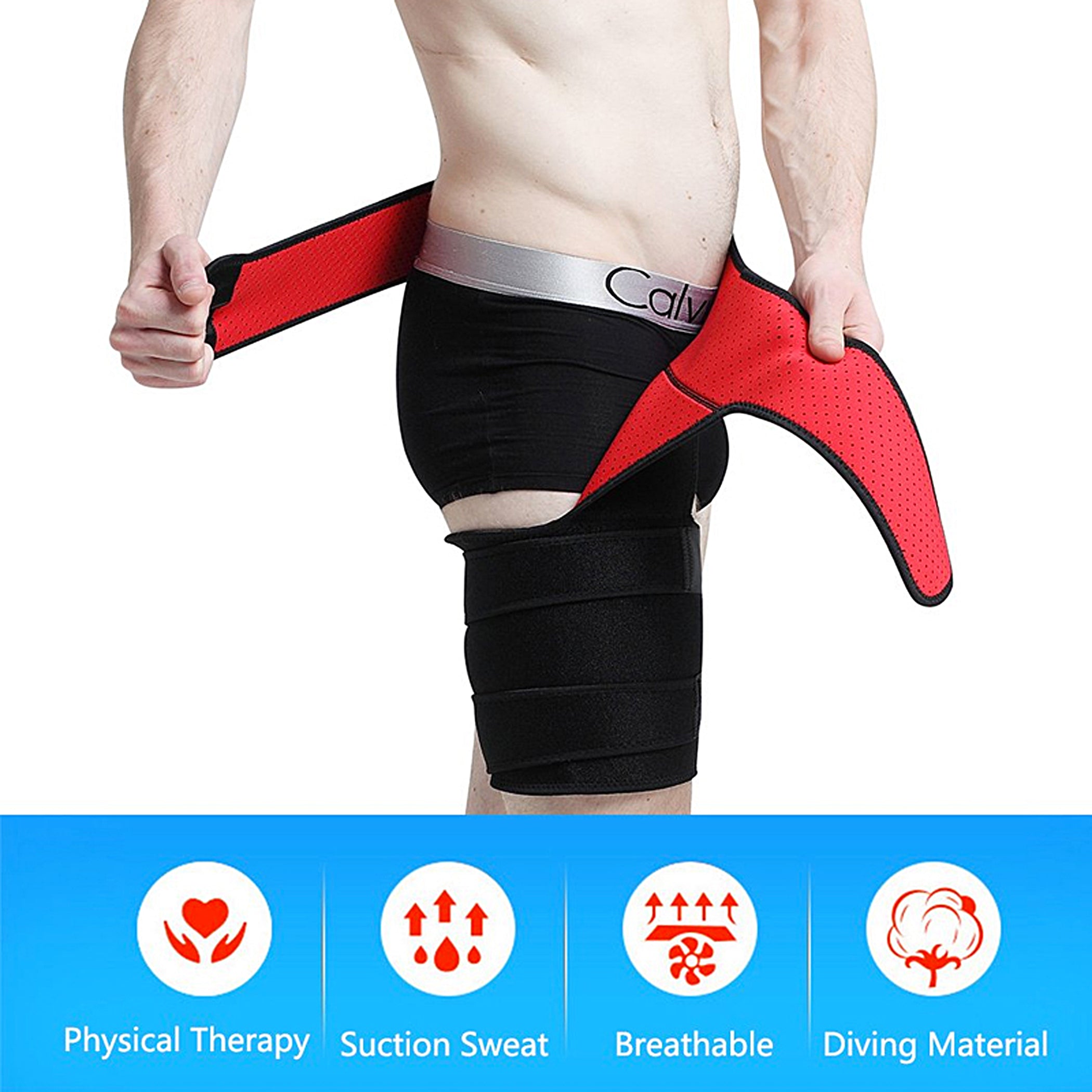 Compression Hip Brace for Pain Relief & Support - Adjustable & Breathable Hip Wrap for Arthritis, Sciatica, Bursitis - Ideal for Running, Workouts & Daily Mobility