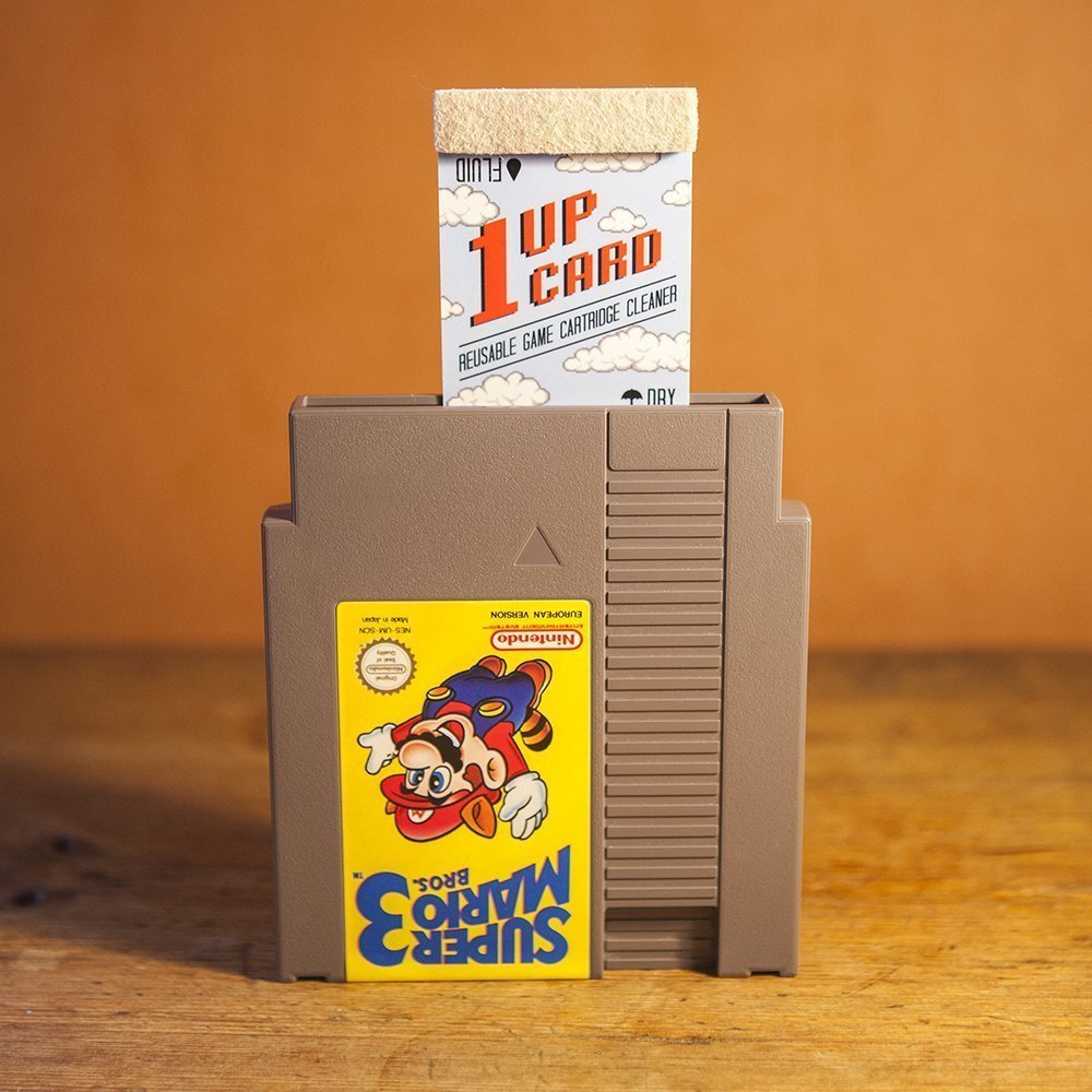 1UPcard Video Game Cartridge Cleaning Kit - 3 Pack with Cleaning Solution | Works with Nintendo, Super NES, Sega Genesis, N64, Gameboy, Atari & More | Restore Old Game Cartridges for Smooth Gaming Experience
