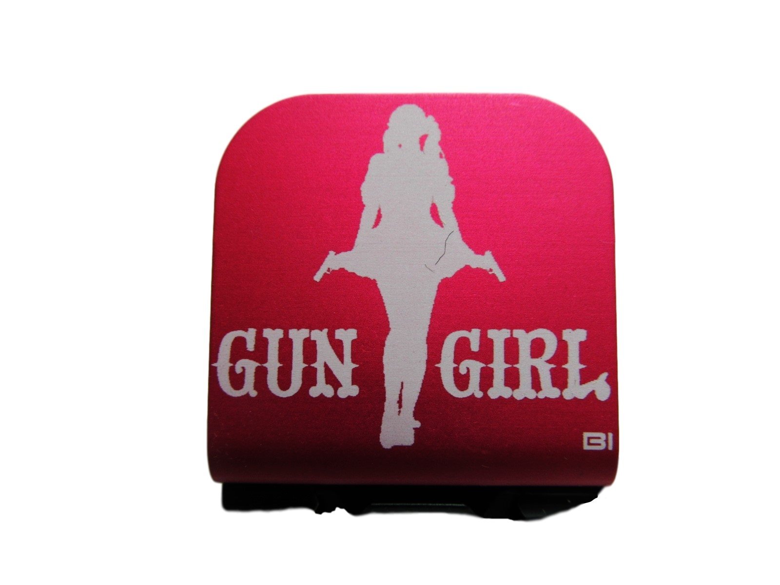 Pink Laser Etched Gun Girl Hat Clip with 2 Pistols - Perfect for Cosplay, Costume Parties & Gun Enthusiasts