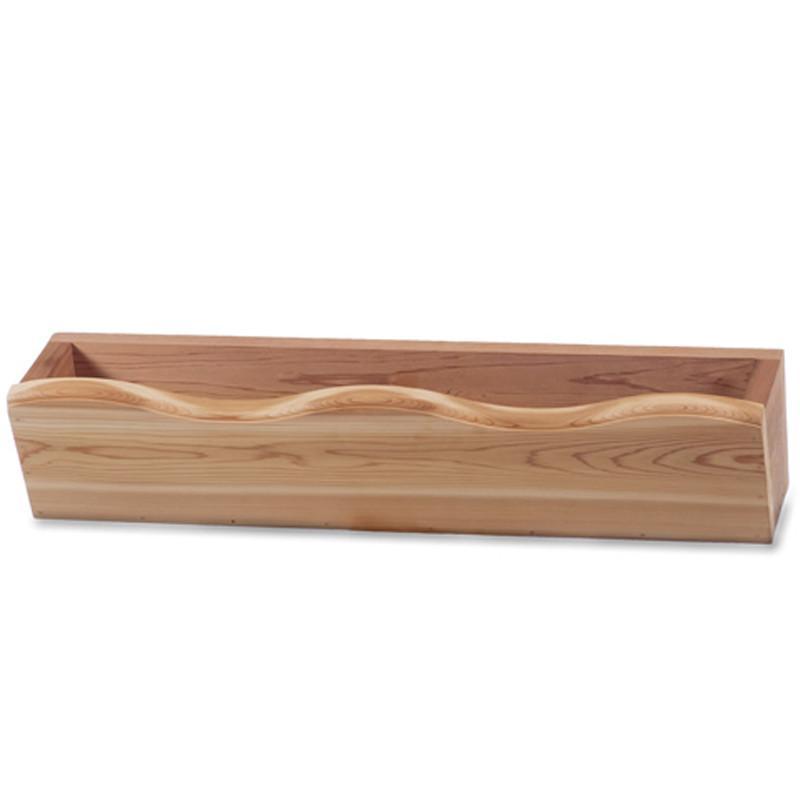 Premium Cedar Planter Box for Outdoor Gardens - Rustic Wooden Flower Box with Drainage Holes - Perfect for Patio, Balcony & Backyard Decor (Natural Wood, 24