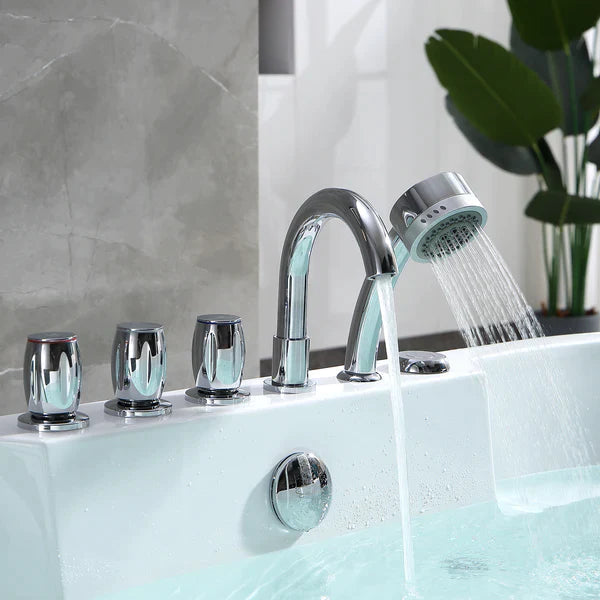 Empava 67 Inch Freestanding Jetted Bathtub - White Acrylic Soaking Tub with Massage Jets (Model 67AIS17) | Perfect for Luxury Bathrooms, Spa Relaxation & Modern Home Decor
