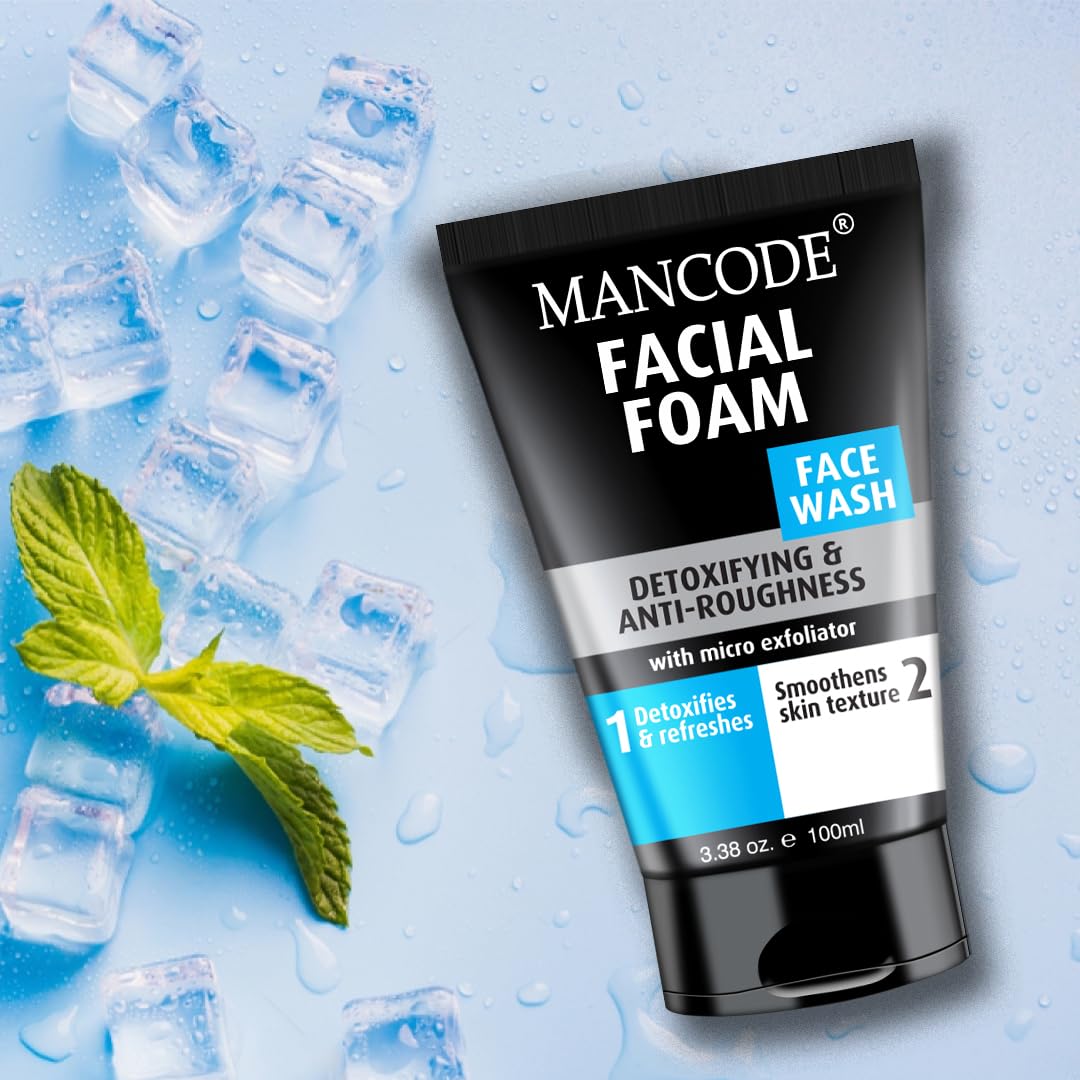 Mancode Detoxifying Face Wash for Men - Oil Control & Acne Treatment, Dark Spot Corrector, Pollution Defense - 100ml Cleanser for Clear Skin | Daily Skincare Routine for Men, Gym & Travel Friendly