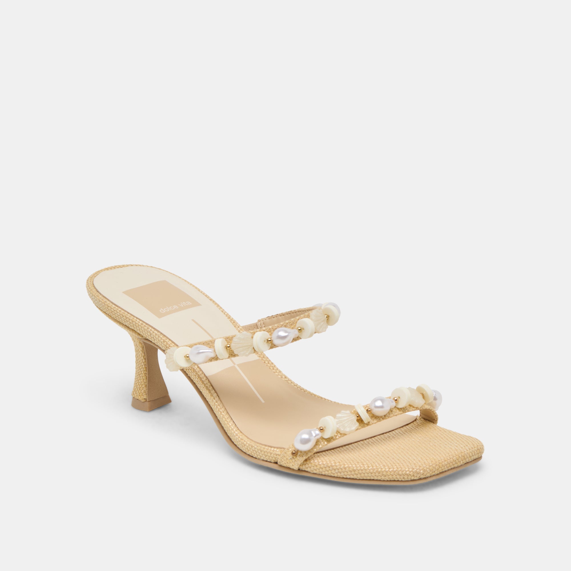 GRASON Women's Natural Raffia Heels - Comfortable Lightweight Sandals for Summer, Beach, and Casual Outings