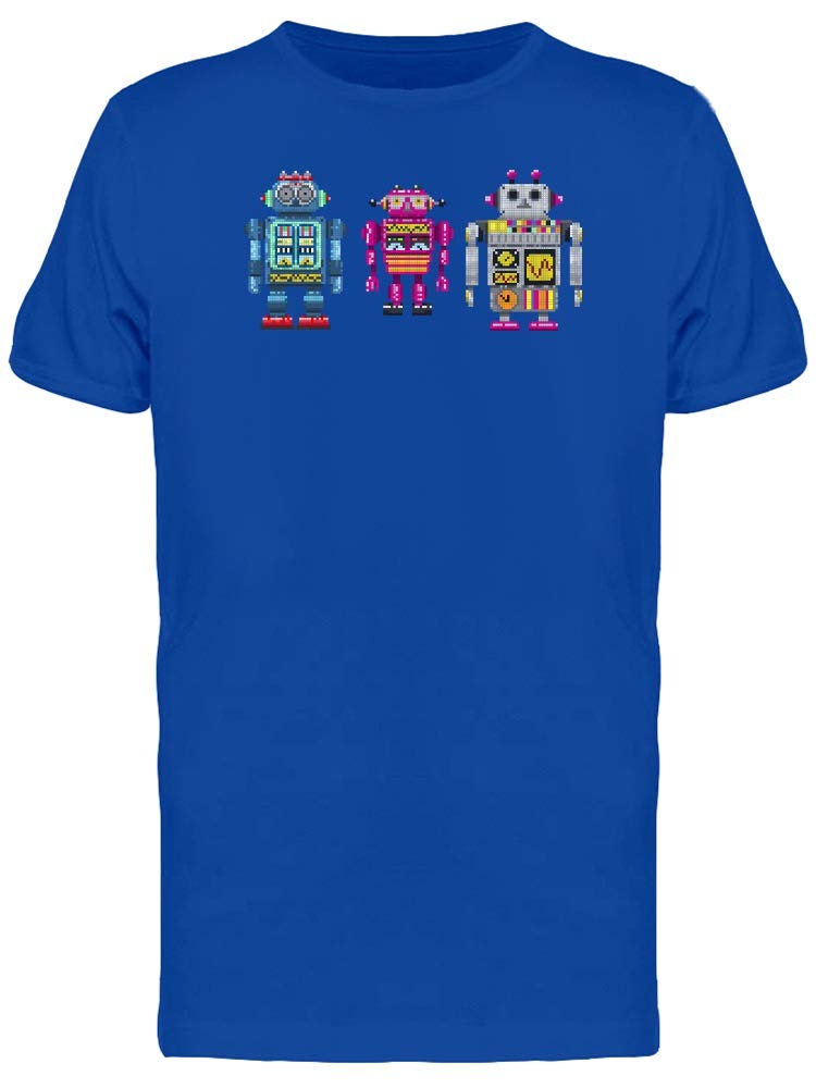 Pixel Robots Graphic T-Shirt for Men - Cool Gaming & Tech Inspired Tee - Perfect for Casual Wear, Gamer Outfits & Geek Culture