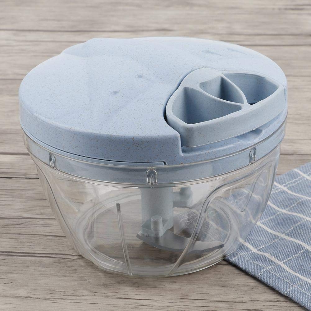 Premium Wheat Straw & Stainless Steel Manual Meat Grinder - Eco-Friendly Kitchen Tool for Juicing, Mixing Eggs & Food Prep (Blue) | Perfect for Home Cooking, Camping & Small Batch Processing