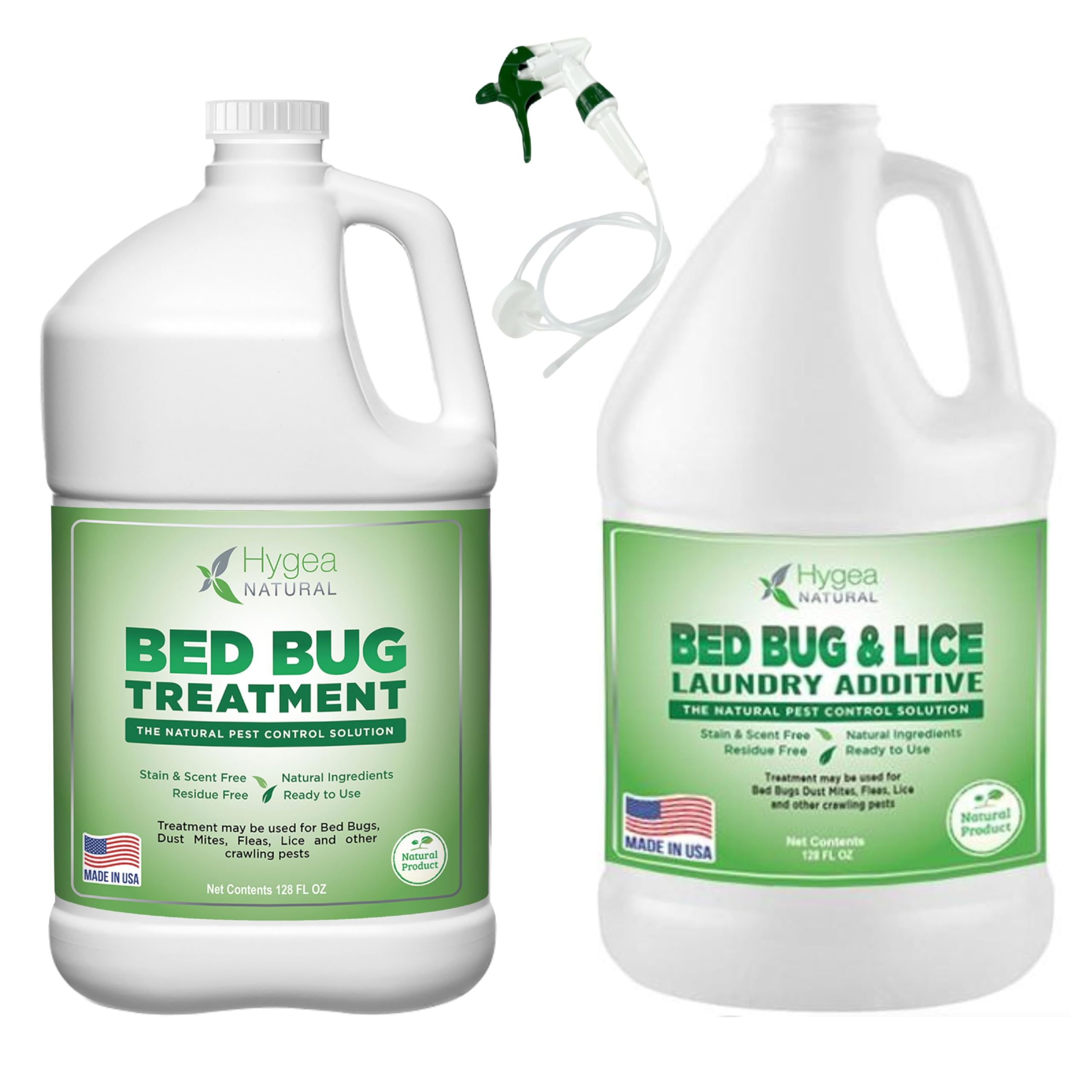 Bed Bug & Lice Elimination Kit - Natural Pest Control Spray & Laundry Additive (2-Pack, 1 Gallon Each) - Safe for Home, Hotels & Travel - Eliminate Bed Bugs, Lice & Nits on Mattresses, Furniture & Clothes