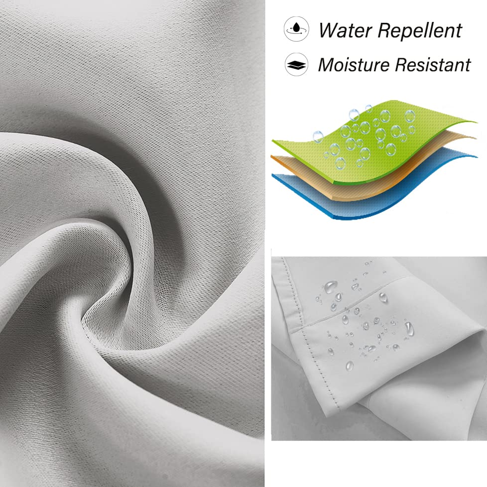 Upgraded Waterproof 3D Printed Outdoor Blackout Curtains for Patio, Gazebo, Pergola & Garden - 2 Panels 54x108 Inch - Sun Protection & Privacy Curtains for Outdoor Living Spaces, Poolside Lounging & Backyard Relaxation