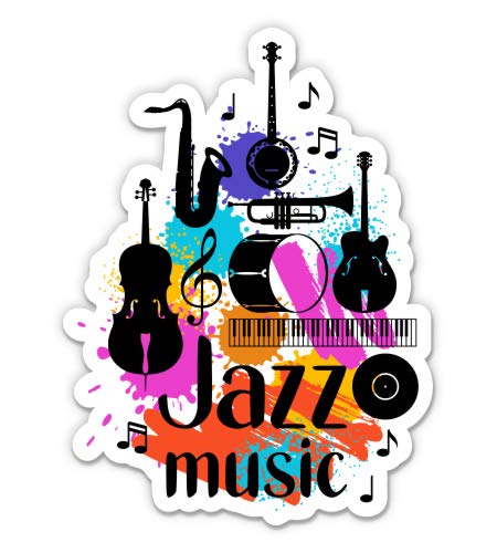 Jazz Music 3-Inch Vinyl Sticker - Waterproof Decal for Car, Laptop, Water Bottle, Phone - Perfect for Music Lovers, DIY Decor & Personalizing Your Belongings