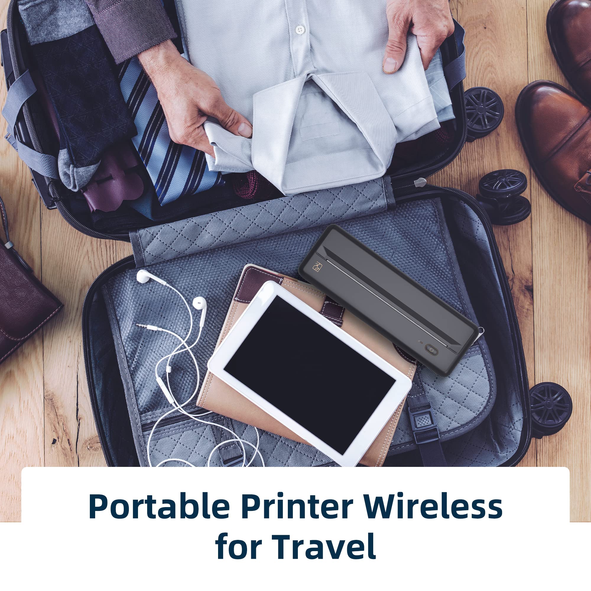 HPRT MT810 Portable Wireless Bluetooth Thermal Printer for Receipts & Labels - Includes 2 Rolls (8.3