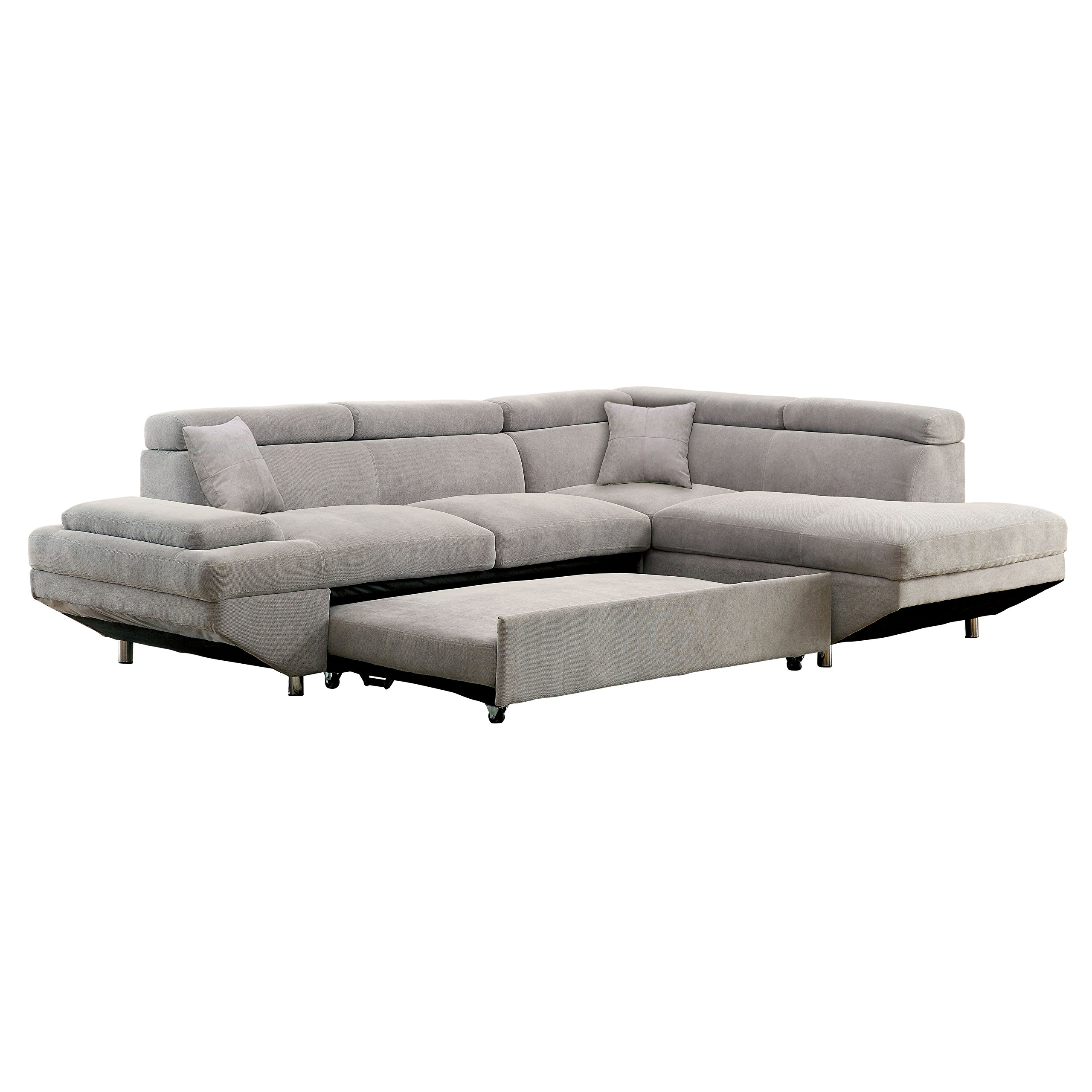 Walter's Modern Sectional Sofa with Pull-Out Sleeper Chaise - Comfortable L-Shaped Couch for Living Room, Home Theater & Small Spaces - Convertible Sleeper Sofa Bed for Guests & Apartments