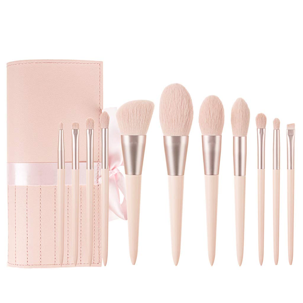 11pcs Eyeshadow Brush Set for Powder & Loose Makeup - Pink Beauty Tools for Professional Makeup Application