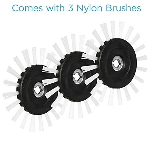 Heavy Duty Nylon Grout Cleaning Brush Wheels - 3 Pack Tile Grout Cleaner Accessory for Kitchen, Bathroom & Floor Tiles | Perfect for Deep Cleaning Grout Lines, Removing Stubborn Stains & Restoring Tile Surfaces