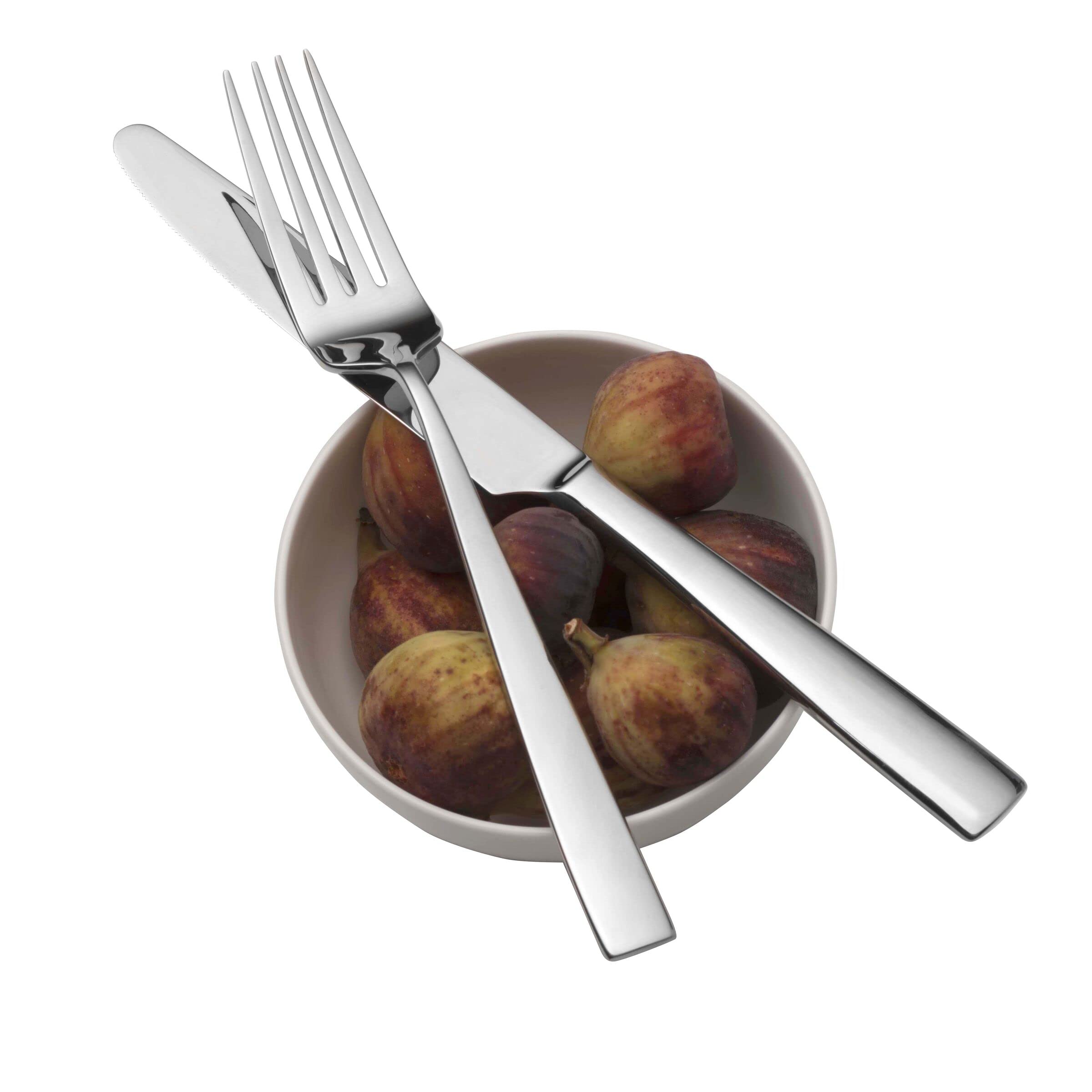 Premium Mikasa Everett 101-Piece Flatware Set for 12 - 18/10 Stainless Steel Silverware with Serving Utensils - Perfect for Dinner Parties, Weddings & Formal Dining
