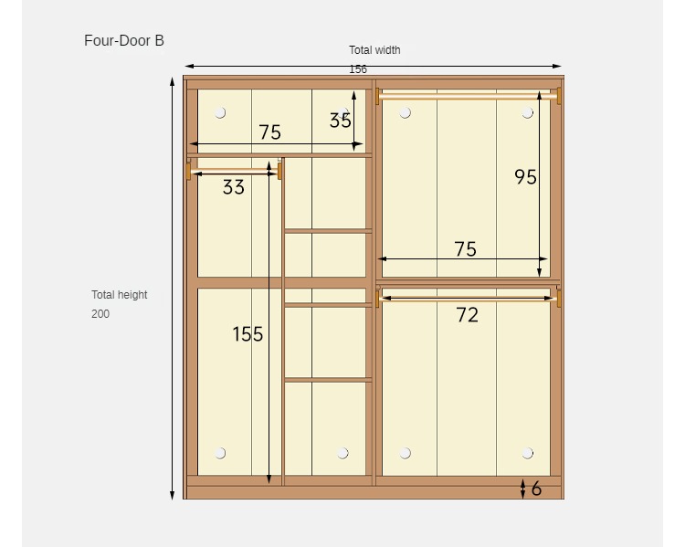 Solid Oak Wood Narrow Wardrobe - Slim Space-Saving Closet for Bedroom, Hallway, or Small Apartment
