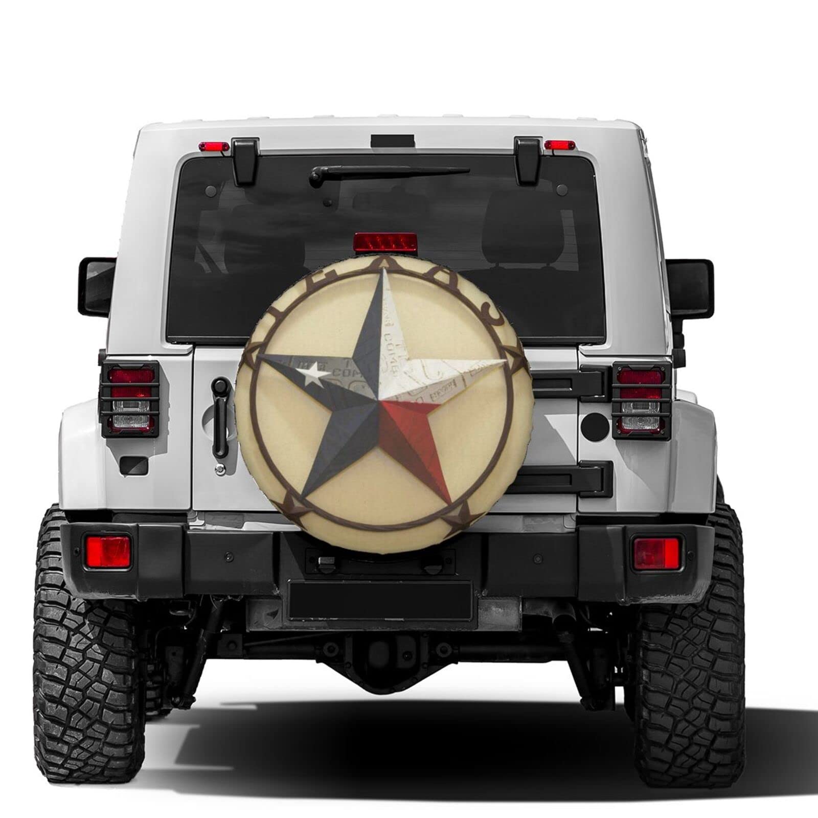 Western Texas Stars Spare Tire Cover - 15 Inch Dust-Proof Wheel Protector for Trailers, RVs, SUVs & Vehicles | Perfect for Road Trips & Outdoor Adventures