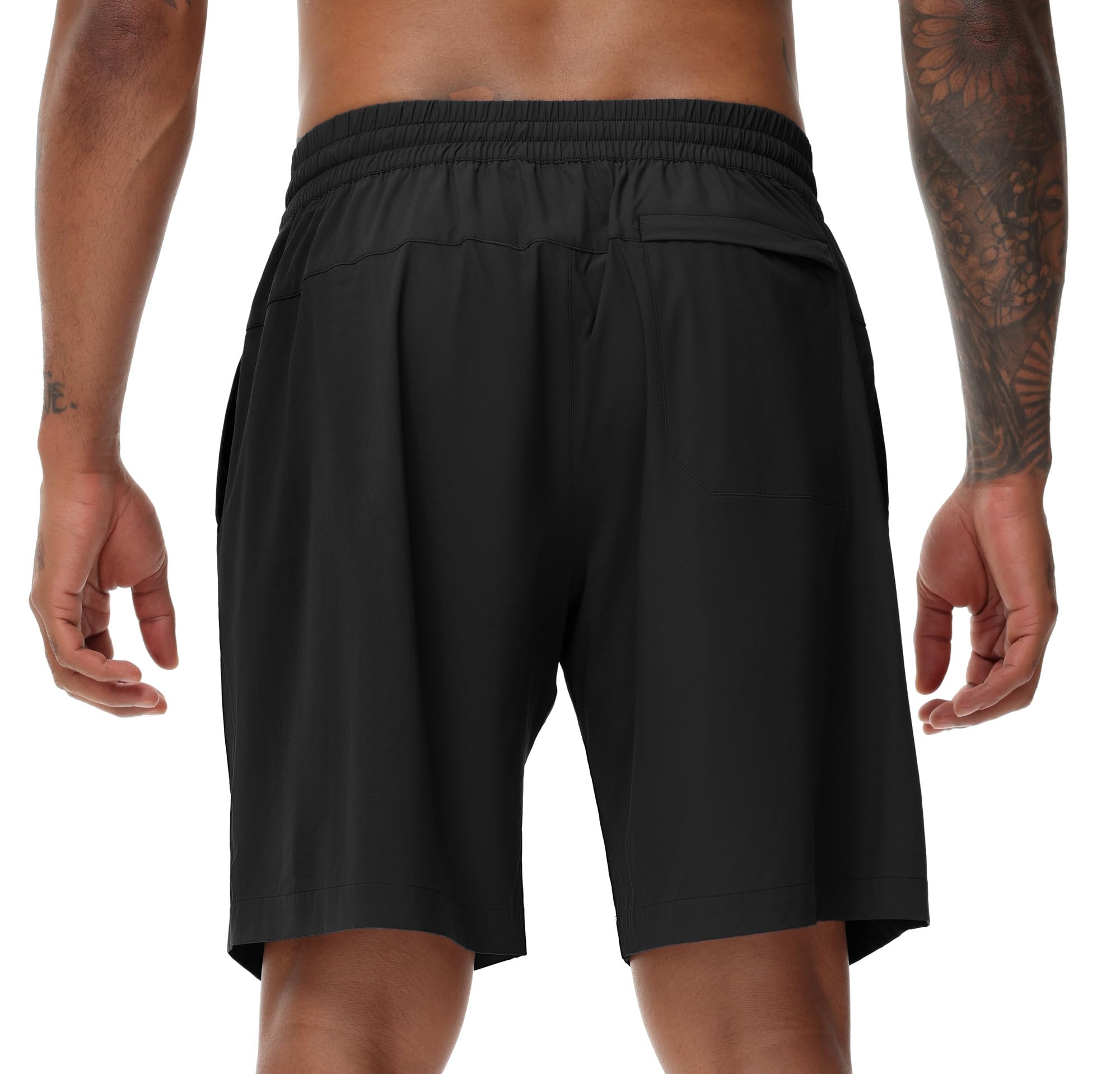 THE GYM PEOPLE Men's Running Shorts - Lightweight Quick Dry Workout Shorts with Drawstring & Zipper Pockets for Gym, Jogging & Outdoor Sports