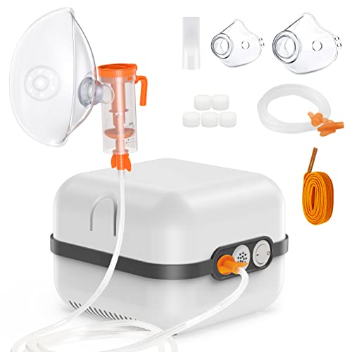 Portable Compressor Nebulizer Machine for Kids & Adults - Quiet Breathing Treatment with 2 Size Masks & Accessories Kit | Home & Travel Use for Asthma, Allergies & Respiratory Relief