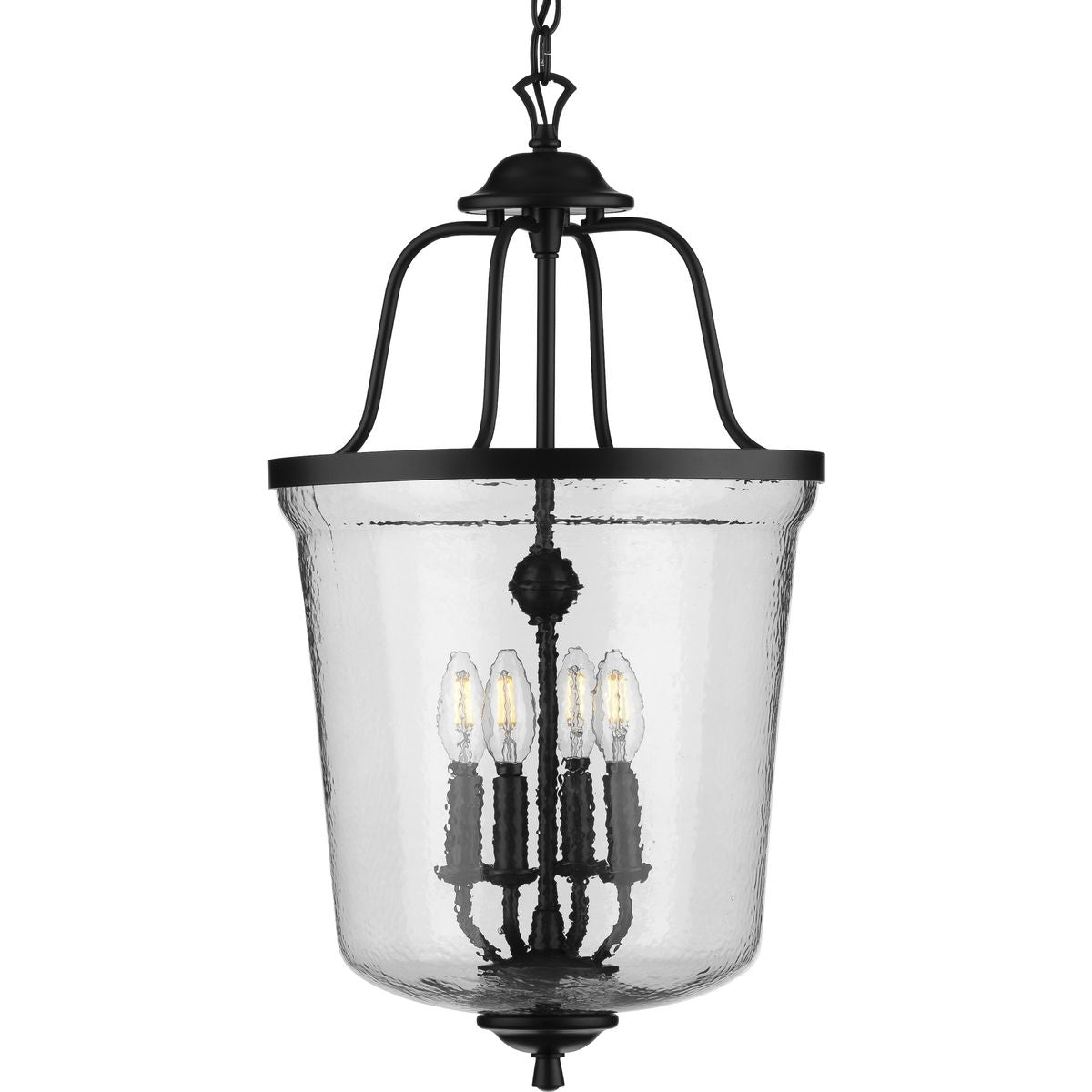 Bowman Collection 4-Light Modern Foyer Pendant Chandelier - Elegant Entryway Lighting for Hallway, Staircase or Dining Room
