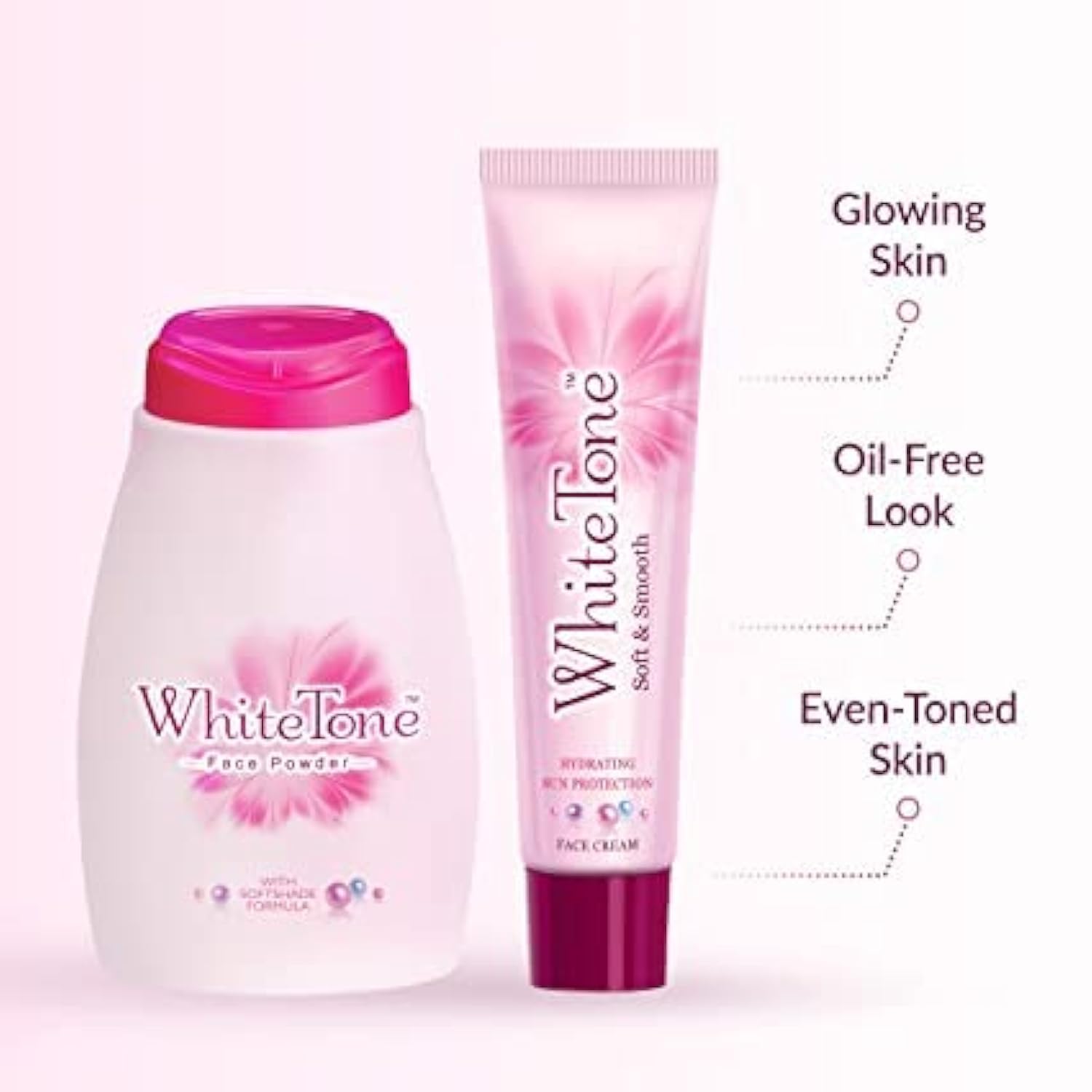 White Tone Face Powder & Cream Set (70G + 50G) - Brightening Makeup Combo for Flawless Skin | Perfect for Daily Use & Special Occasions