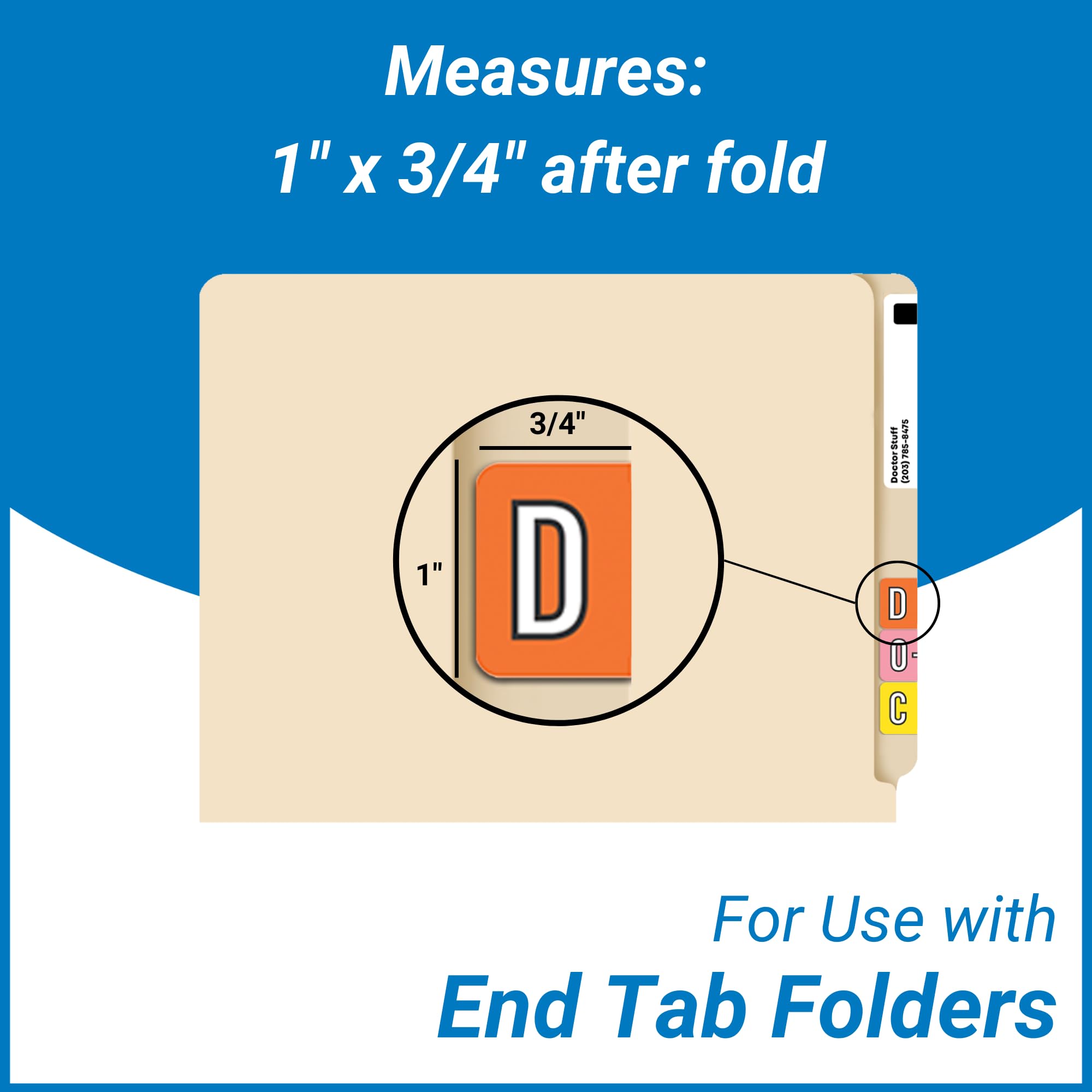Alphabet Labels for File Folders - A to Z Plus Mc Complete Set (6075 Labels, 225 Stickers per Letter) | Compatible with Barkley/Sycom FABKM-BRAM Series | Office Organization, Medical Records, School Filing System