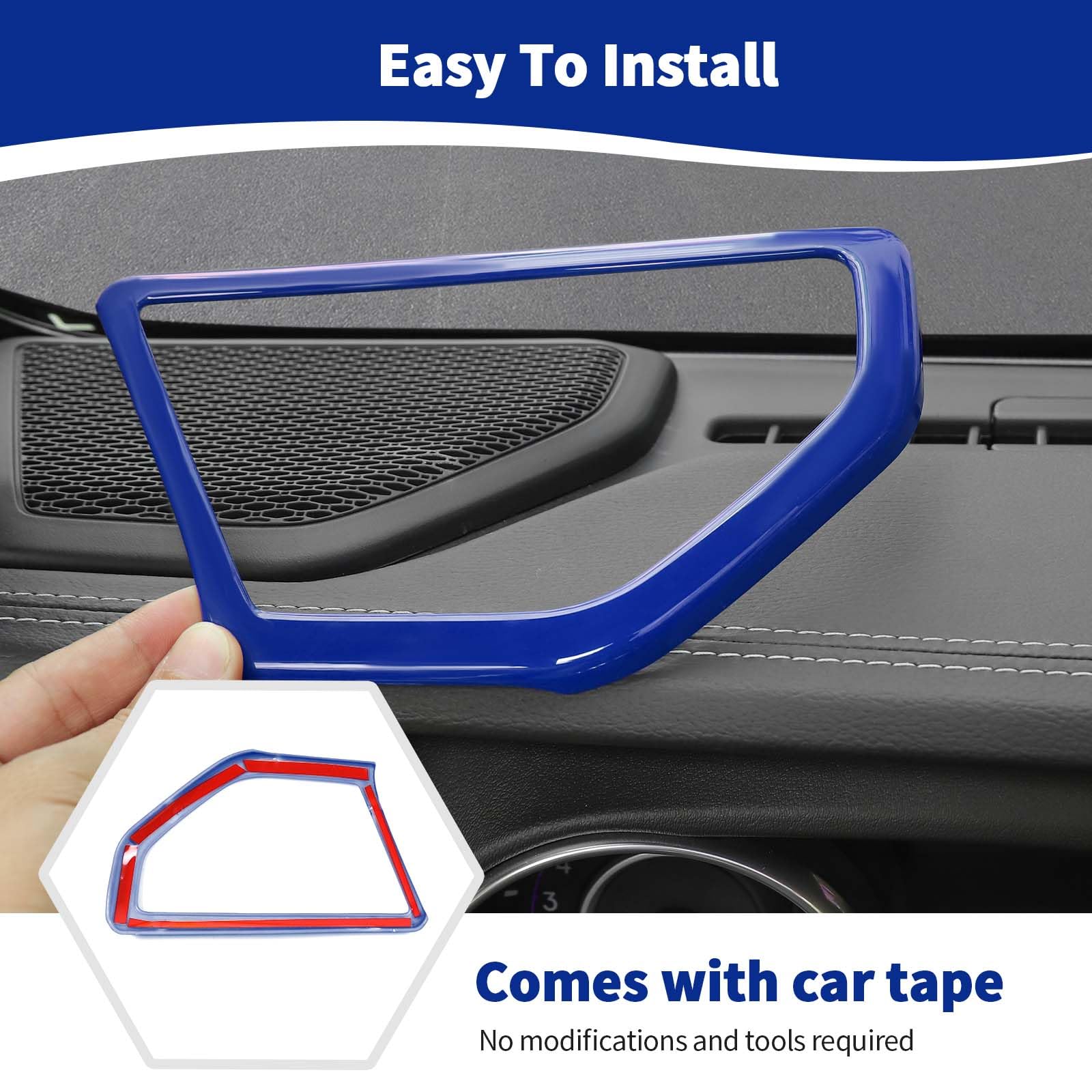 Jeep JL A Pillar Speaker Trim Cover - Blue Interior Accessories for Wrangler JL JLU & Gladiator JT (2018-2024) - 2pcs Set - Perfect for Car Audio Upgrades & Off-Road Adventures
