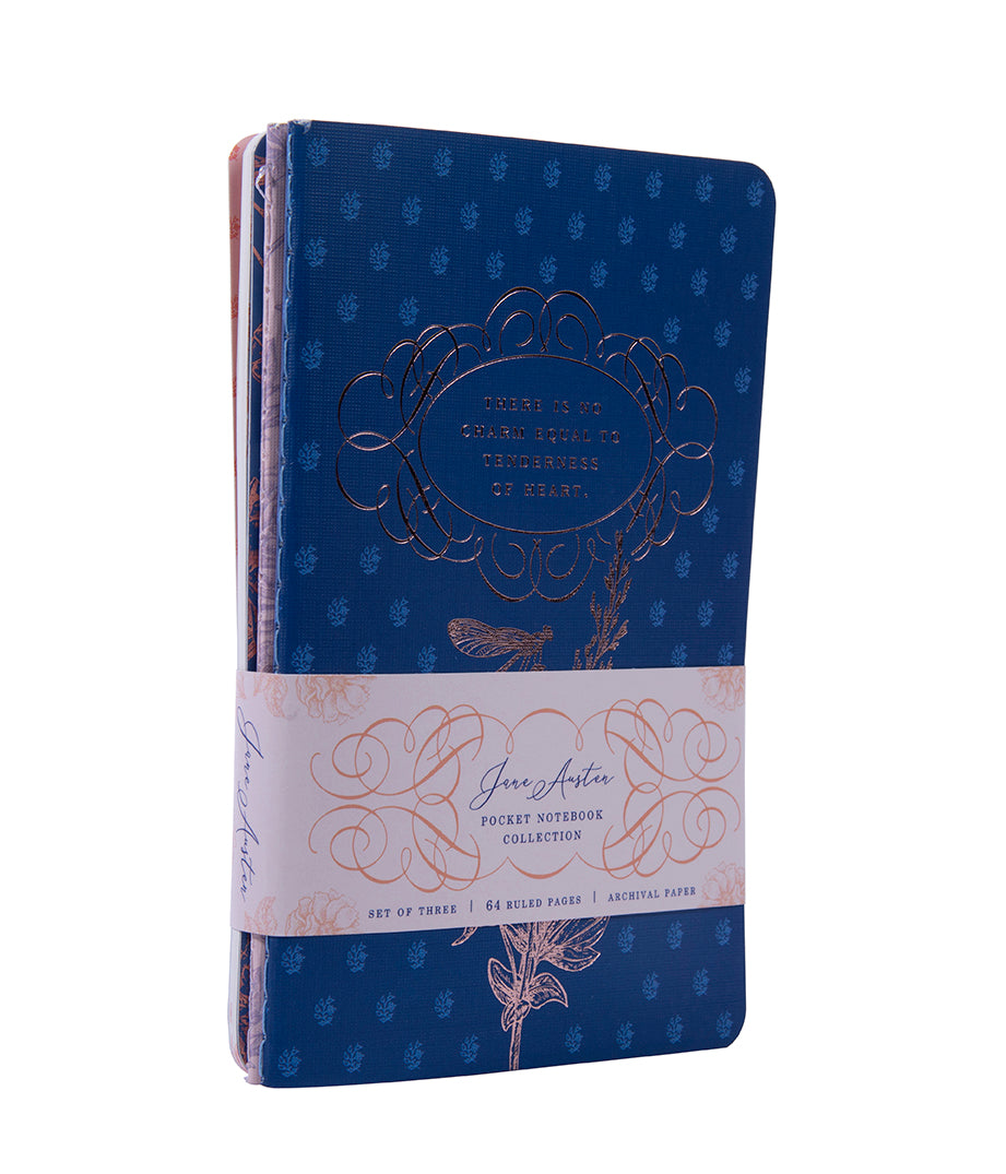 Jane Austen Sewn Pocket Notebook Set of 3 - Classic Literature Inspired Writing Journals for Notes, Sketches & Daily Use - Perfect for Book Lovers, Students & Office Work