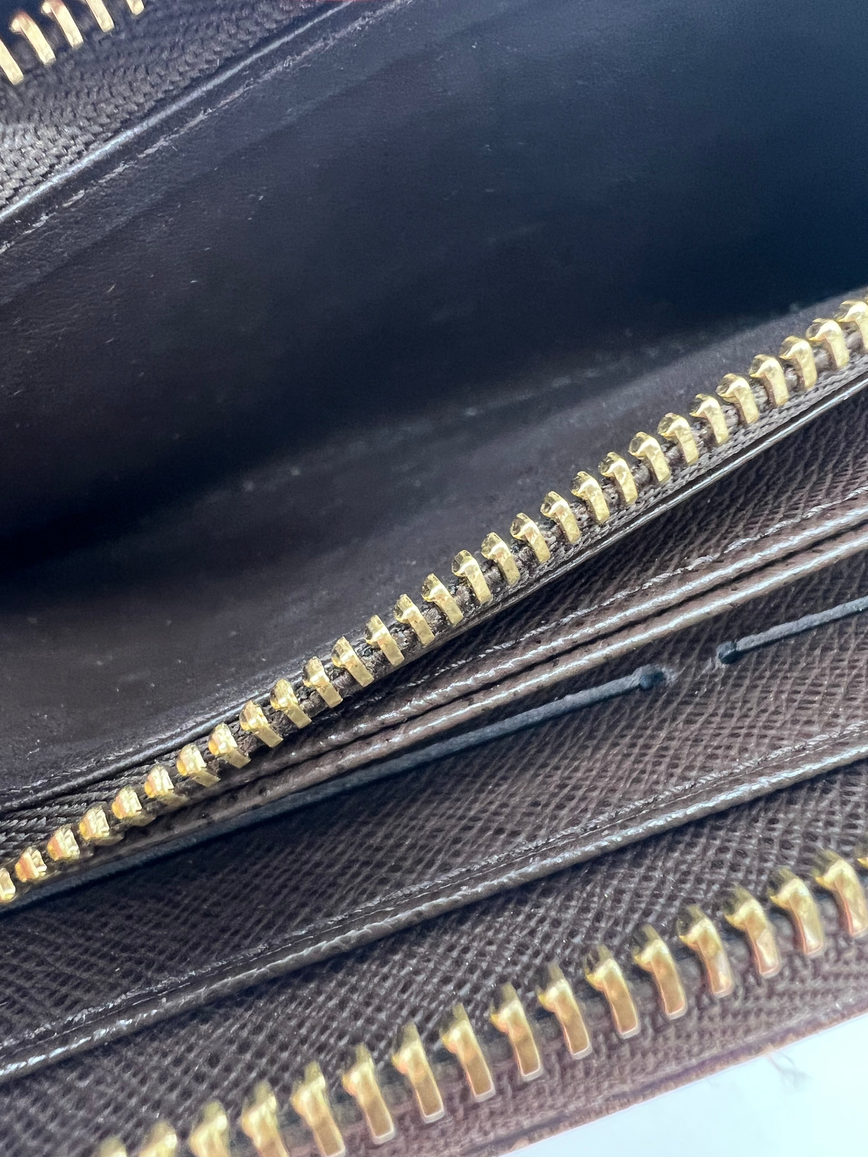 Louis Vuitton Damier Ebene Zippy Wallet for Women & Men | Genuine Leather Compact Zip Around Wallet | Perfect for Travel, Business & Everyday Use