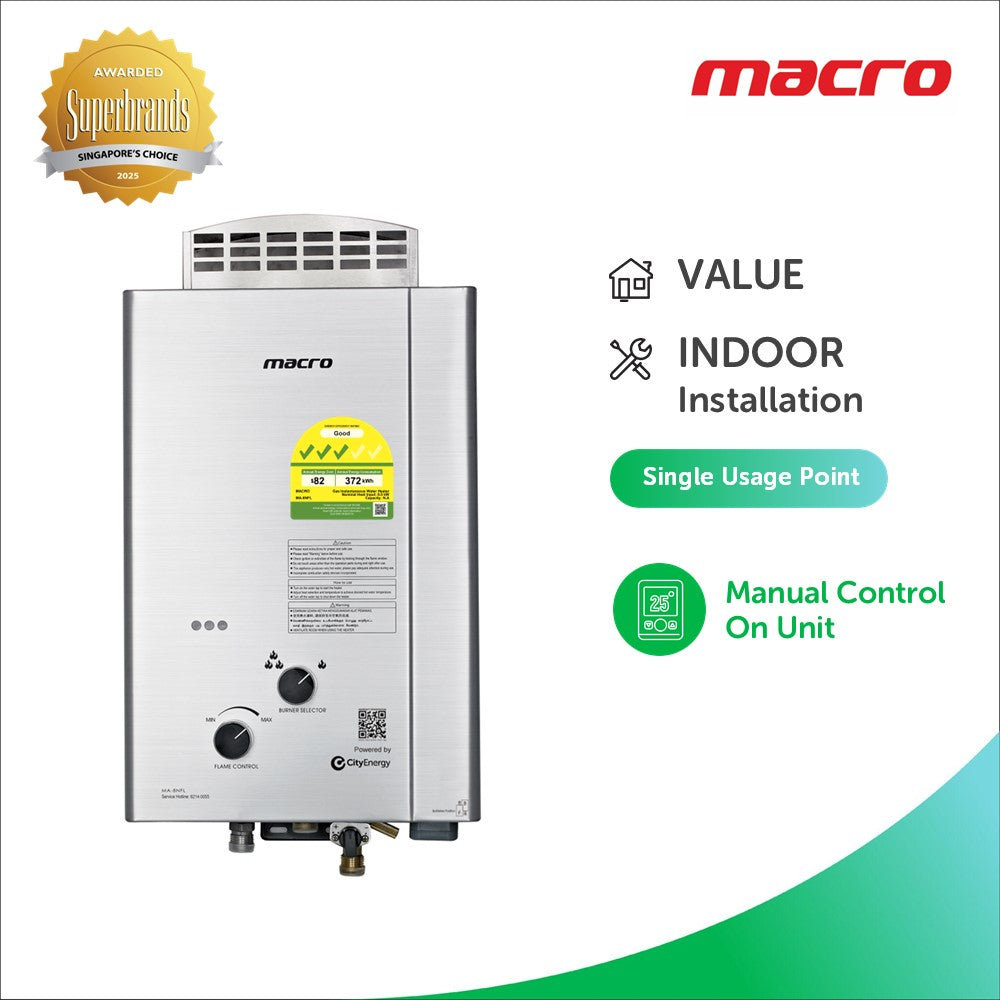 8NFL Gas Water Heater - High Efficiency Tankless Hot Water System for Home & RV Use | Instant On-Demand Hot Water for Showers, Sinks & Appliances