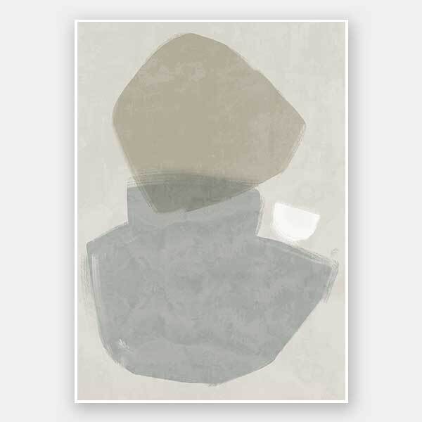 Balanced Grey Unframed Art Print - Modern Abstract Wall Decor for Living Room, Bedroom & Office | Perfect for Home & Office Decor