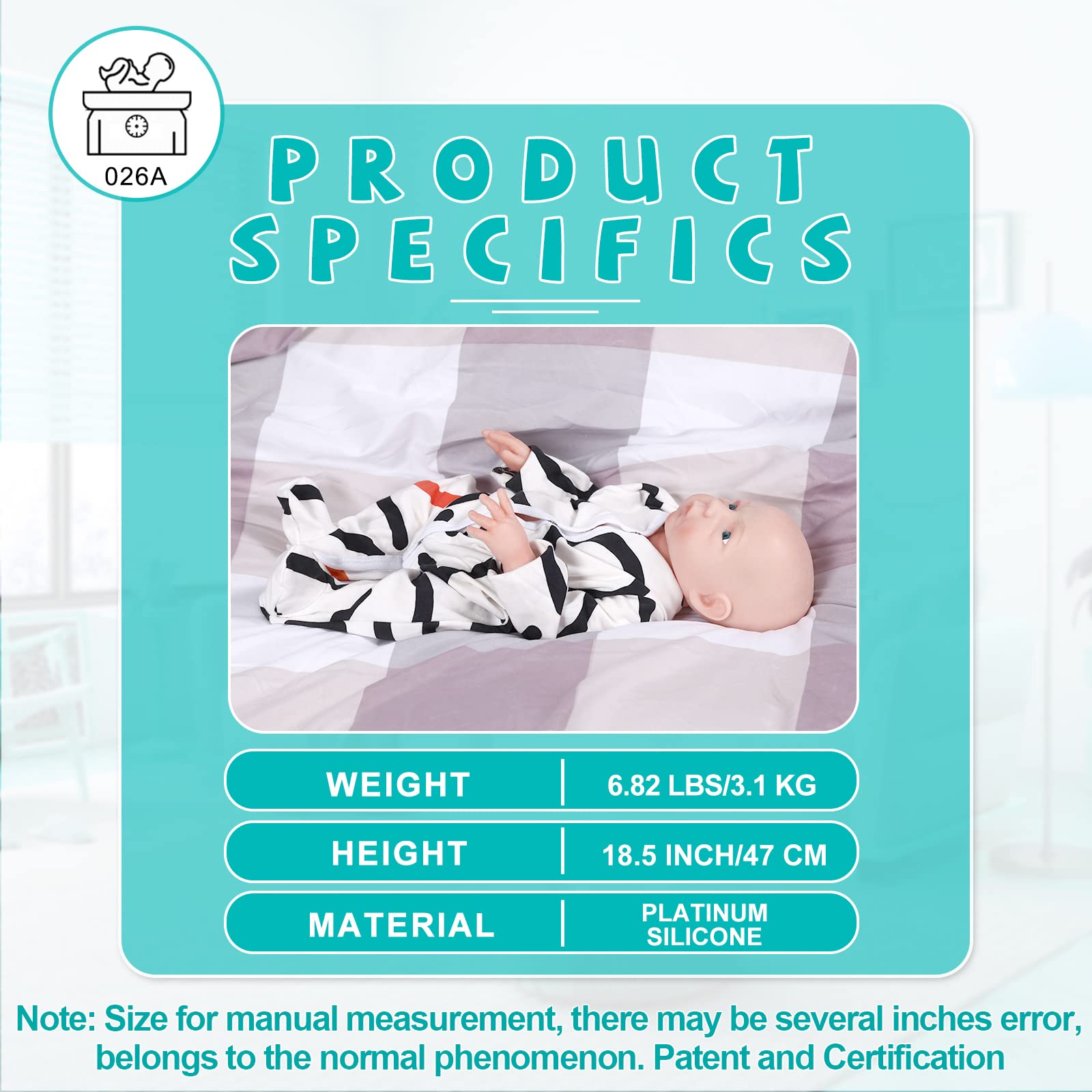 **AISITE 18 Inch Realistic Reborn Baby Doll - Full Platinum Silicone Lifelike Baby Boy with Open Eyes, Perfect Christmas & Birthday Gift for Kids 3+ | Great for Role Play, Collecting & Emotional Comfort**