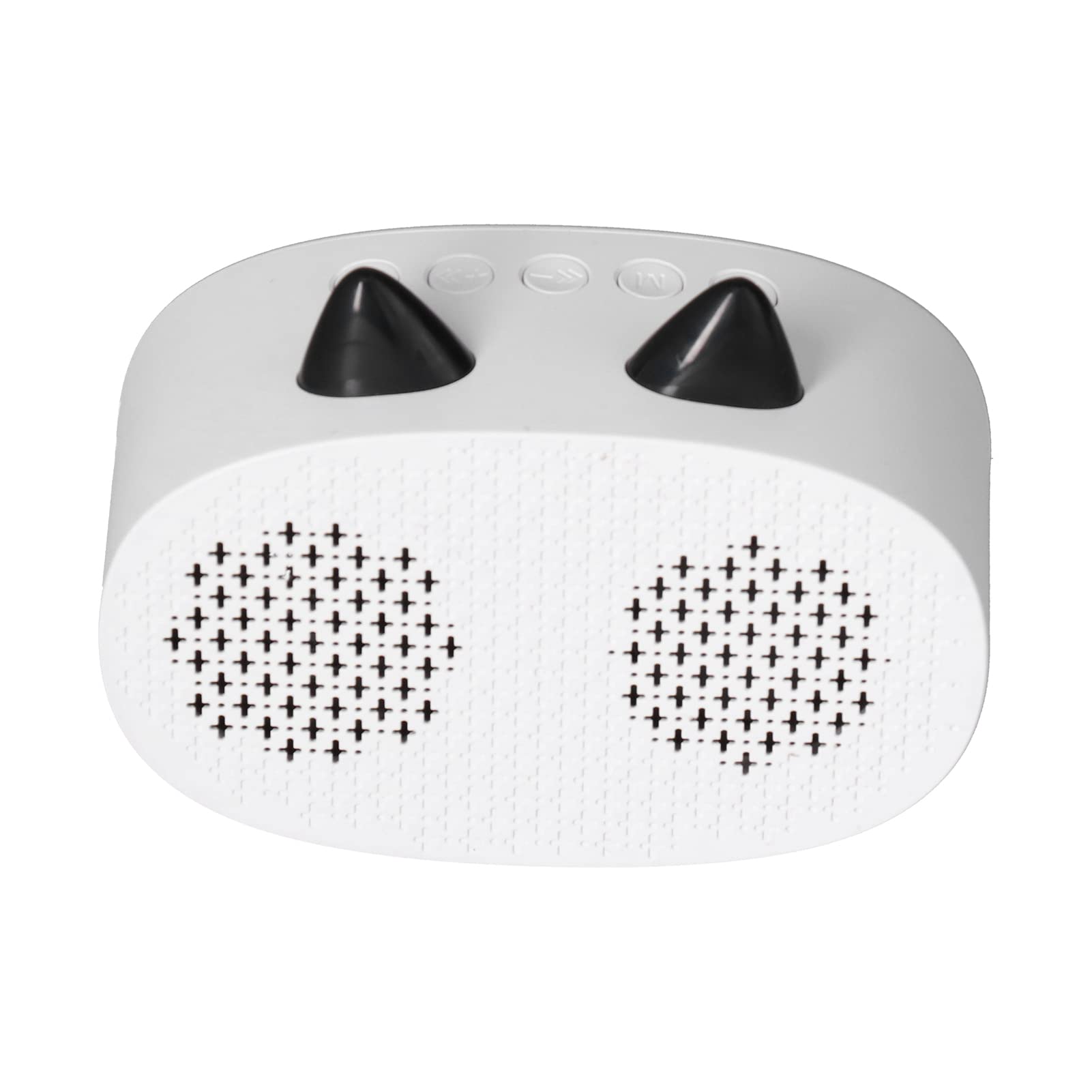 Wireless Bluetooth Speaker with Alarm Clock - Portable Bedroom & Office Speaker with Dual Alarm, LED Display, Cat Ear Design, FM Radio, USB/Memory Card Support, 1000mAh Rechargeable Battery (White) - Perfect for Bedside, Desk, Travel & Gift Giving