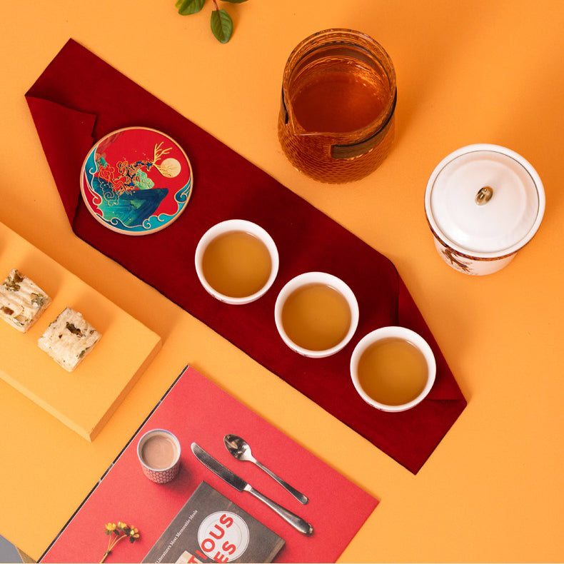 Elegant Glass and Porcelain Deer Travel Tea Set - Portable Tea Cup with Lid for Camping, Picnics & Gifts - Perfect for Outdoor Adventures and Tea Lovers