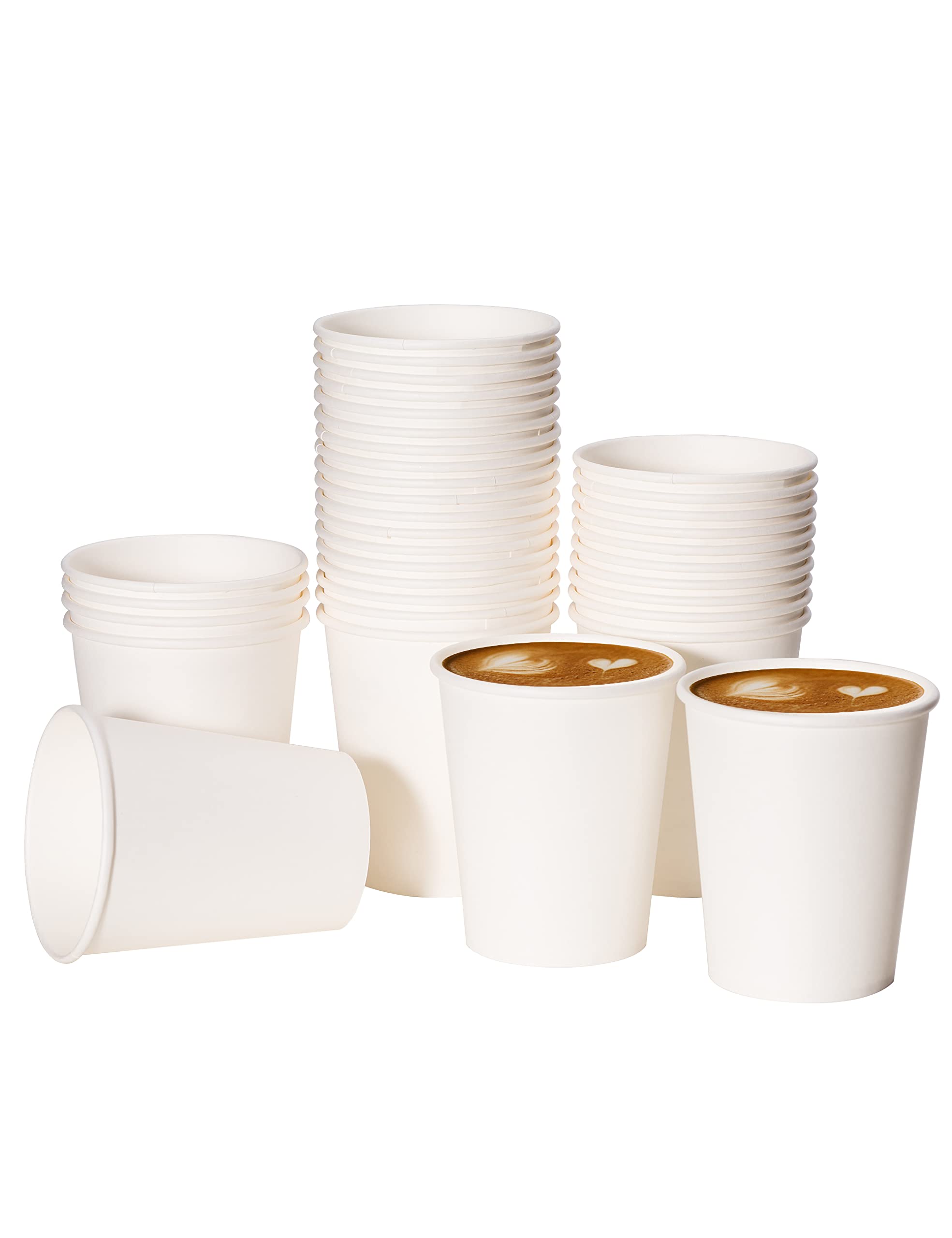 RACETOP 1000 Pack 8 oz Disposable Paper Coffee Cups - Hot & Cold Drink Cups for Office, Cafes, and Events - Bulk White Coffee Cups (8oz, 1000 Count) - Perfect for Coffee Shops, Restaurants, and Catering Services