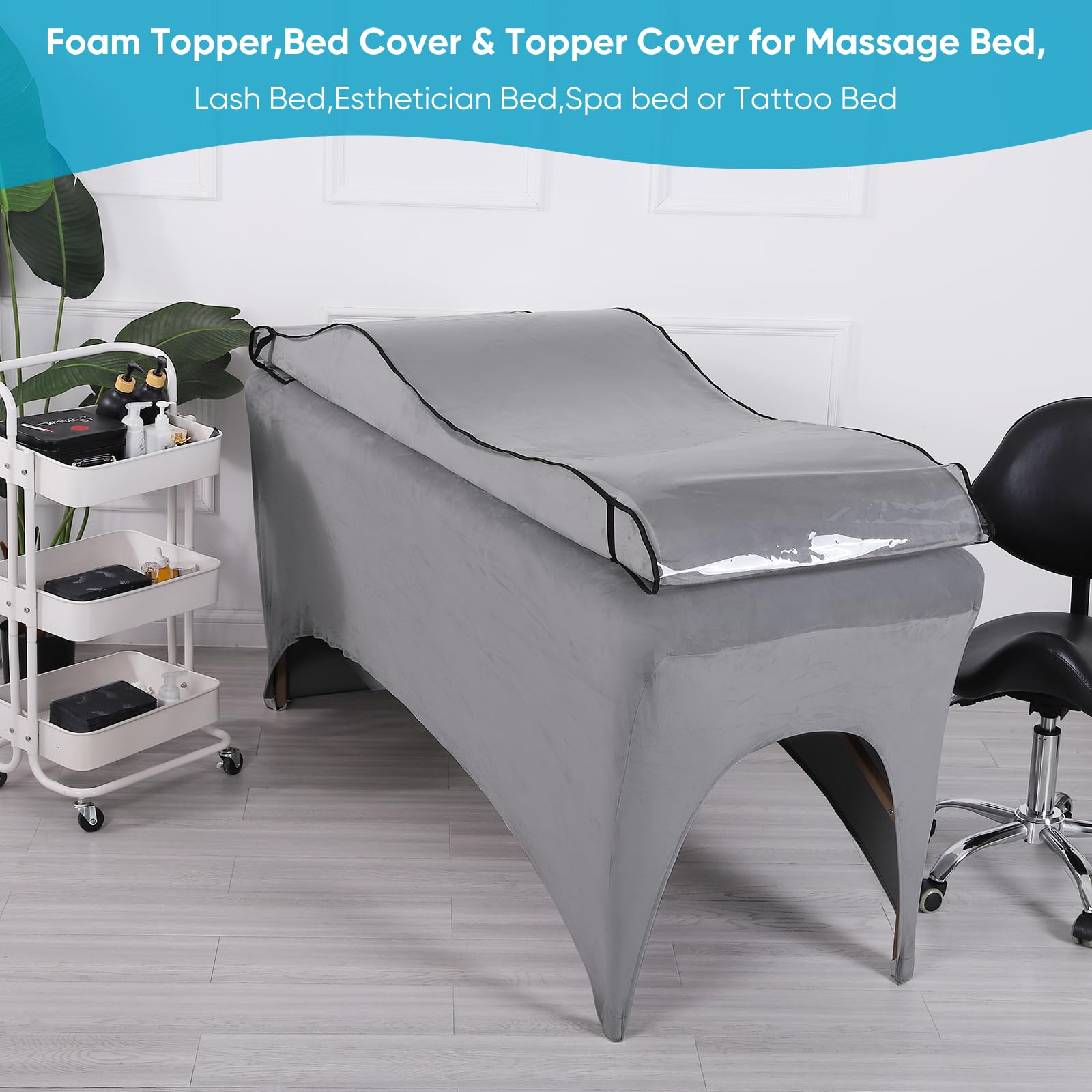 Clear Plastic Waterproof Protector for Curved Lash Bed Topper - Massage Table Cover for Spa & Salon Use | Shields from Moisture & Stains