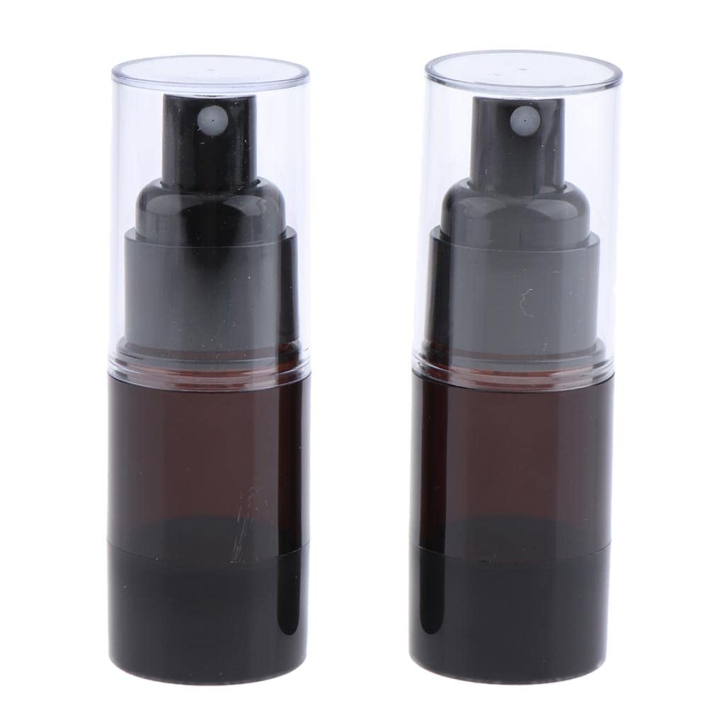 Ubersweet® 2 Pack 15ml Sterile Airless Pump Spray Bottles - Refillable Cosmetic Containers for Skincare, Essential Oils & Travel Size Liquids | Leakproof & Hygienic Storage Solution