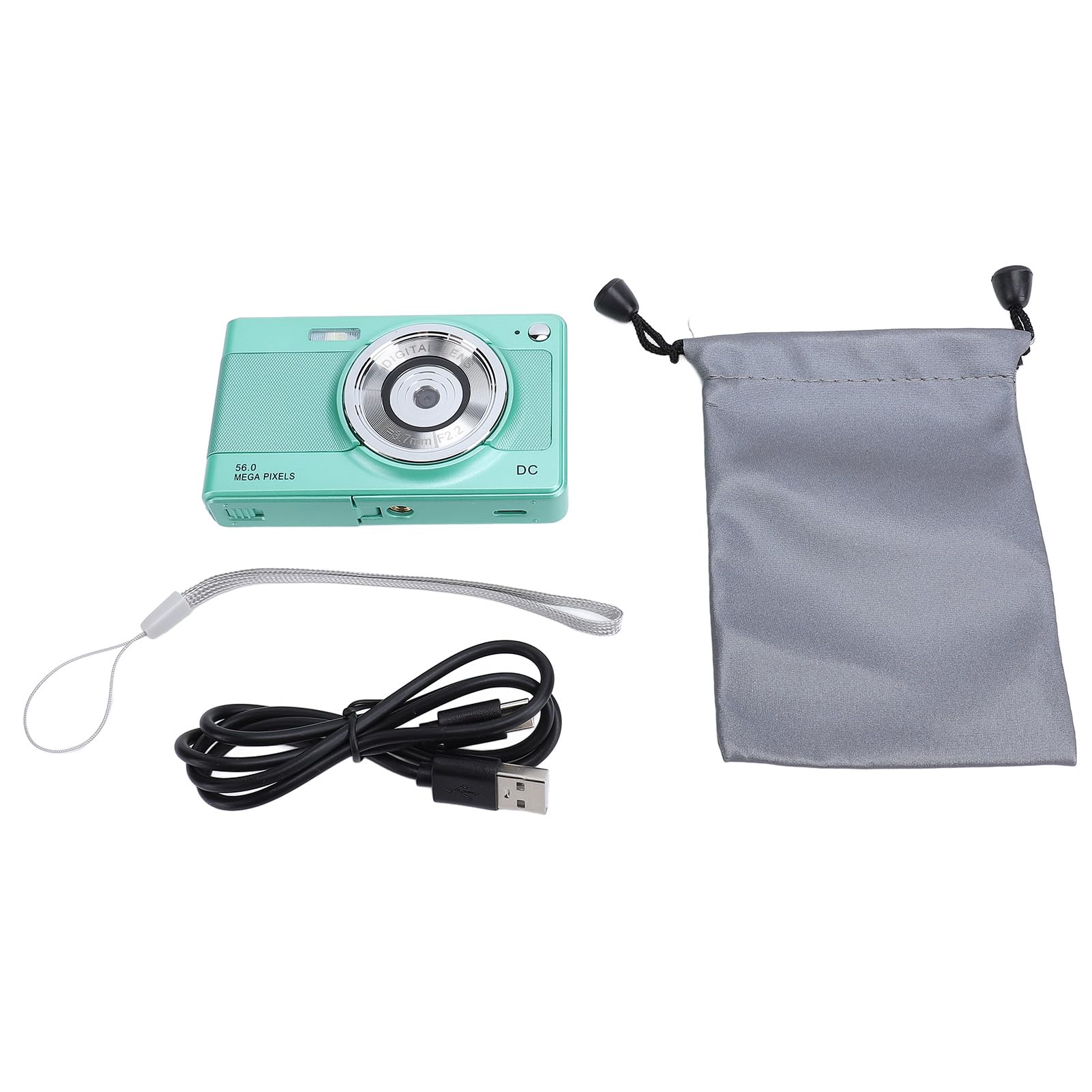 **56MP Digital Camera with 8X Zoom Autofocus - 1080P HD Point and Shoot Camera, 2.8in LCD Screen, Compact & Lightweight for Kids, Teens, Beginners - Perfect for Travel, Vlogging, Birthday Gifts (Green)**