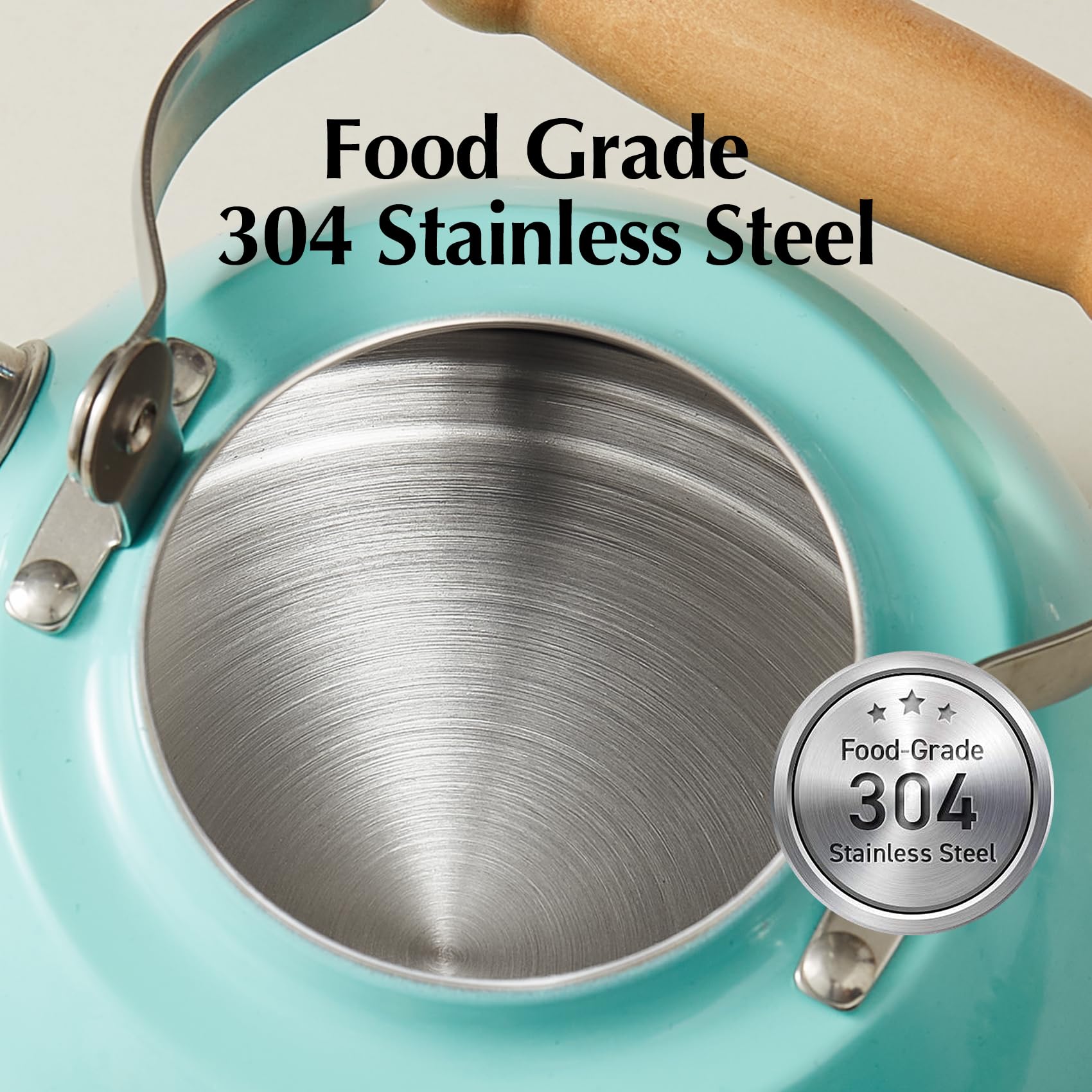 Premium Stainless Steel Whistling Tea Kettle - 1.6 Quart Stovetop Safe with Cool-Touch Ergonomic Handle, Food Grade & BPA Free - Perfect for Boiling Water, Brewing Tea, Coffee & Hot Cocoa (Green) - Ideal for Home, Office & Camping Use