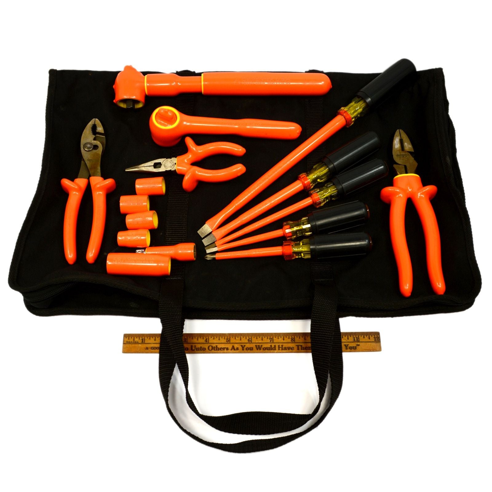 Premium CEMENTEX 16-Piece Insulated Electrician Tool Set in Durable Canvas Bag - Ideal for Electrical Repairs, Maintenance & DIY Projects