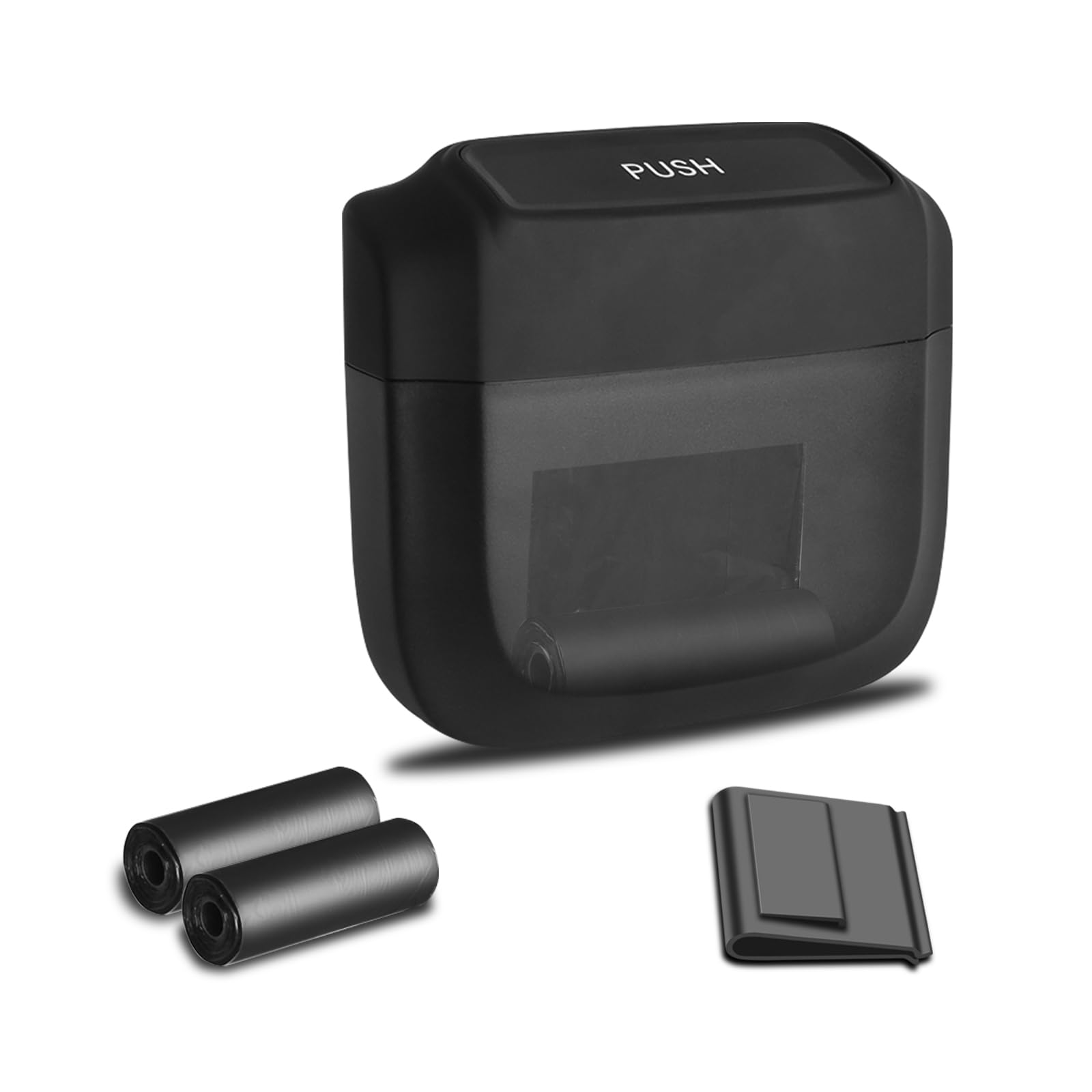 **Leak-Proof Car Trash Can with Lid & 60 Trash Bags – Universal Mini Waste Bin for Vehicles, Office, Home – Organizer & Storage Accessories for Front Seat (Black) – Perfect for Road Trips, Commuting & Travel**