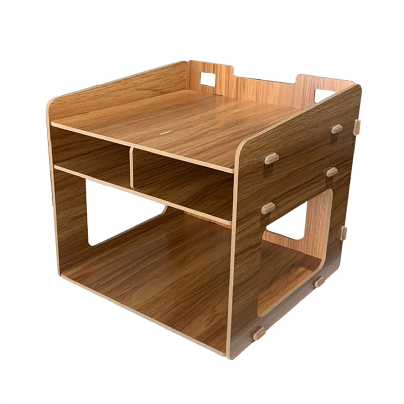 TOMYEUS Wooden Printer Stand for Desk - Countertop Shelf Organizer with Paper & Pen Storage - Home Office Workspace Accessory (Color: C) - Perfect for Small Spaces & Clutter-Free Organization
