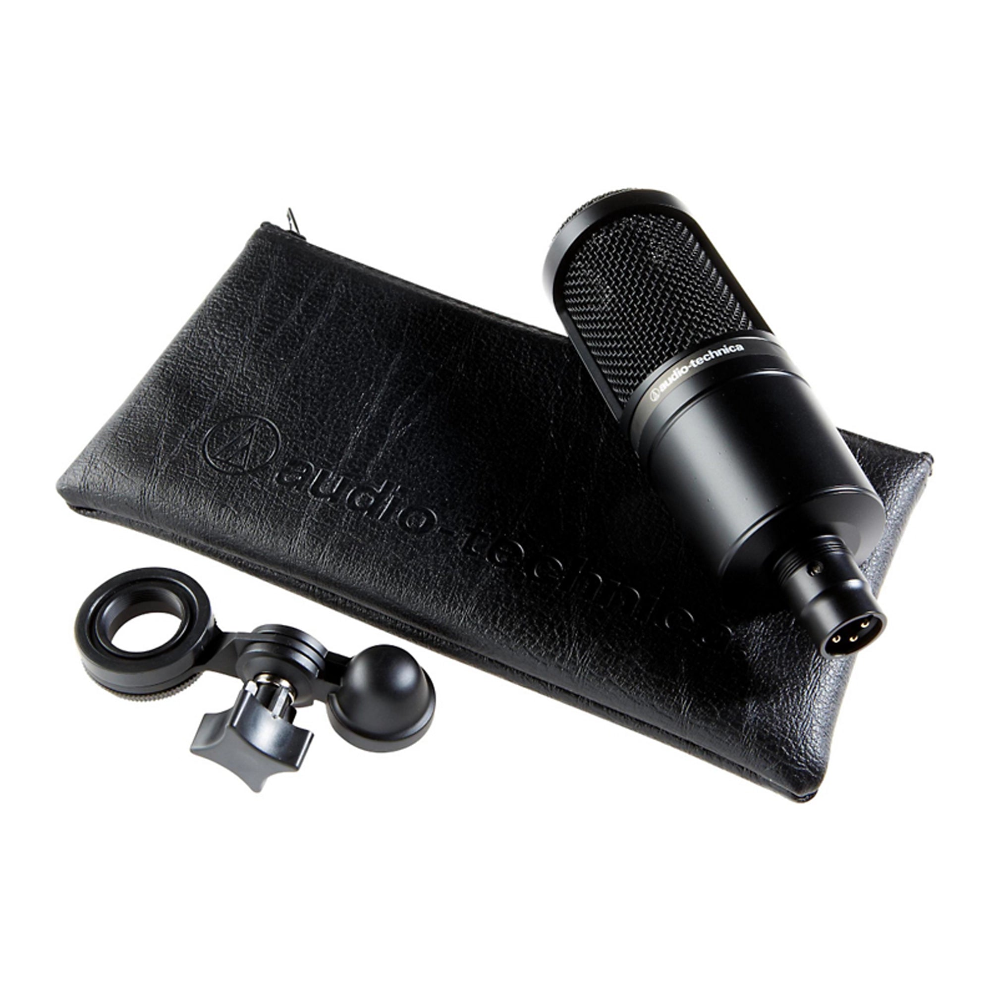 Audio Technica AT2020 Cardioid Condenser Studio Microphone with Large Diaphragm - Perfect for Podcasting, Voice Overs & Home Recording Studios