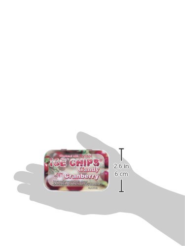 Handcrafted ICE CHIPS Cranberry Candy in Tin - 1.76oz | All-Natural Hard Candy for Gifts, Parties & Office Treats | Sugar-Free & Keto-Friendly Snack