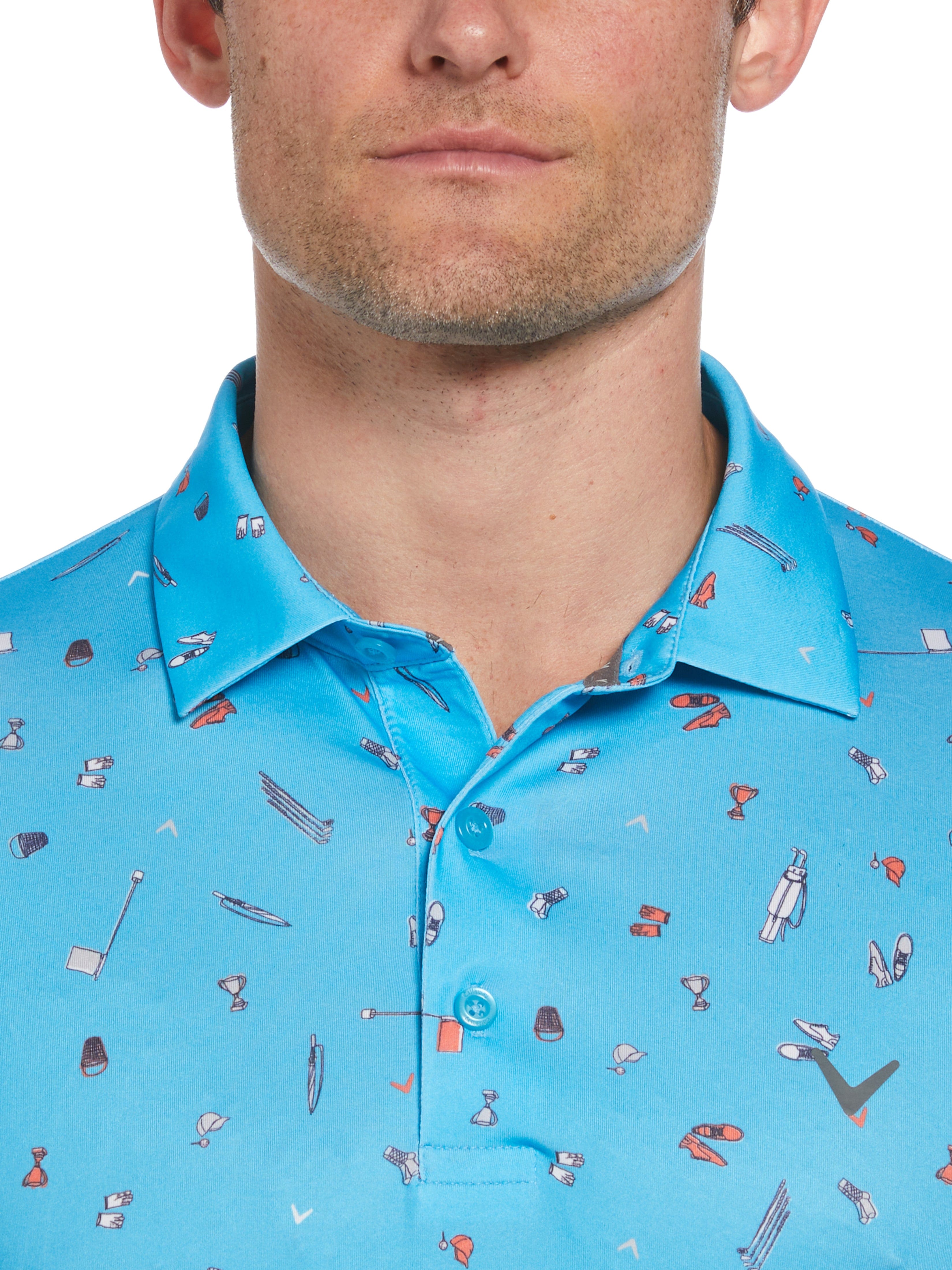 Men's Short Sleeve Graphic Print Polo Shirt - Trendy All Over Time Pattern Design for Casual Wear, Summer Outfits & Street Style Fashion