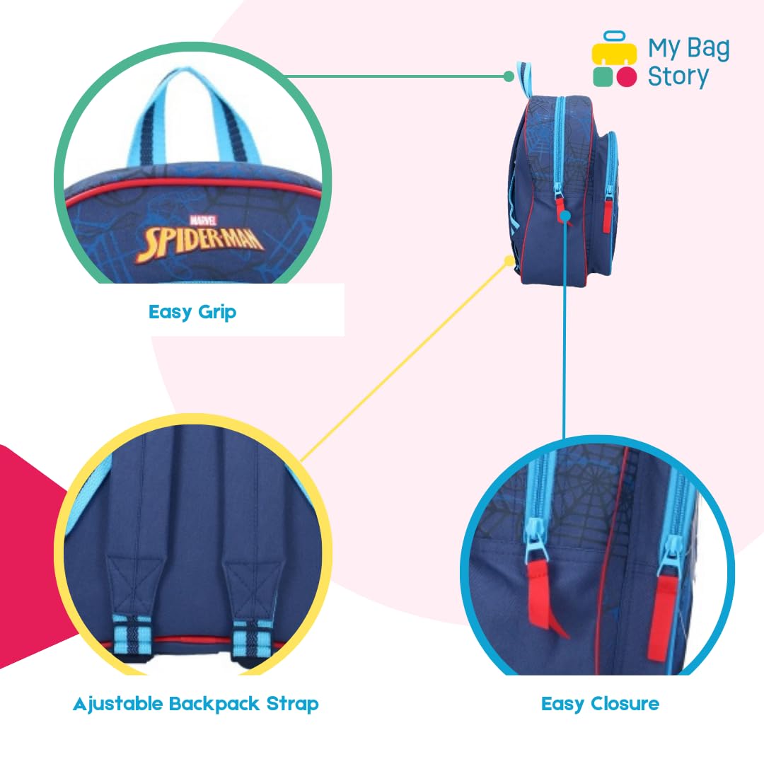 Spiderman Backpack for Kids - Adjustable Straps, 30cm School Bag for Boys & Girls - Perfect for Preschool, Kindergarten & Elementary - Great Gift Idea for School, Daycare & Outdoor Adventures