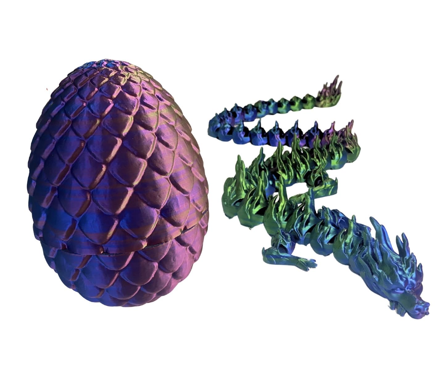 3D Printed Dragon Fidget Toy for Autism & ADHD - Gift for Adults - Blue/Green