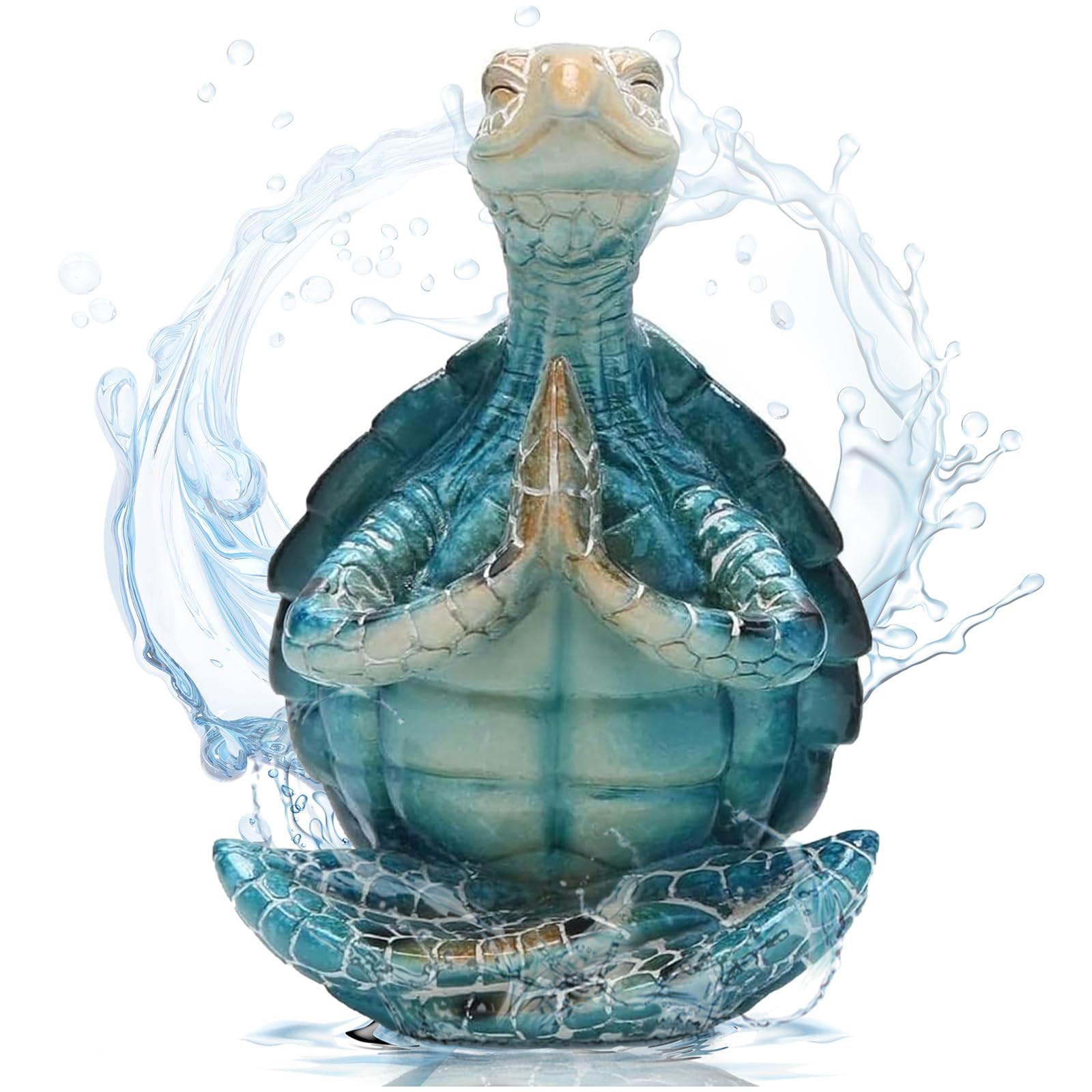 Sea Turtle Yoga & Meditation Resin Figurine - Handcrafted Coastal Zen Decor for Home & Office, Beach Theme Gift for Women, Mom, Grandma - Perfect for Yoga Studios, Meditation Spaces & Ocean-Themed Home Decor