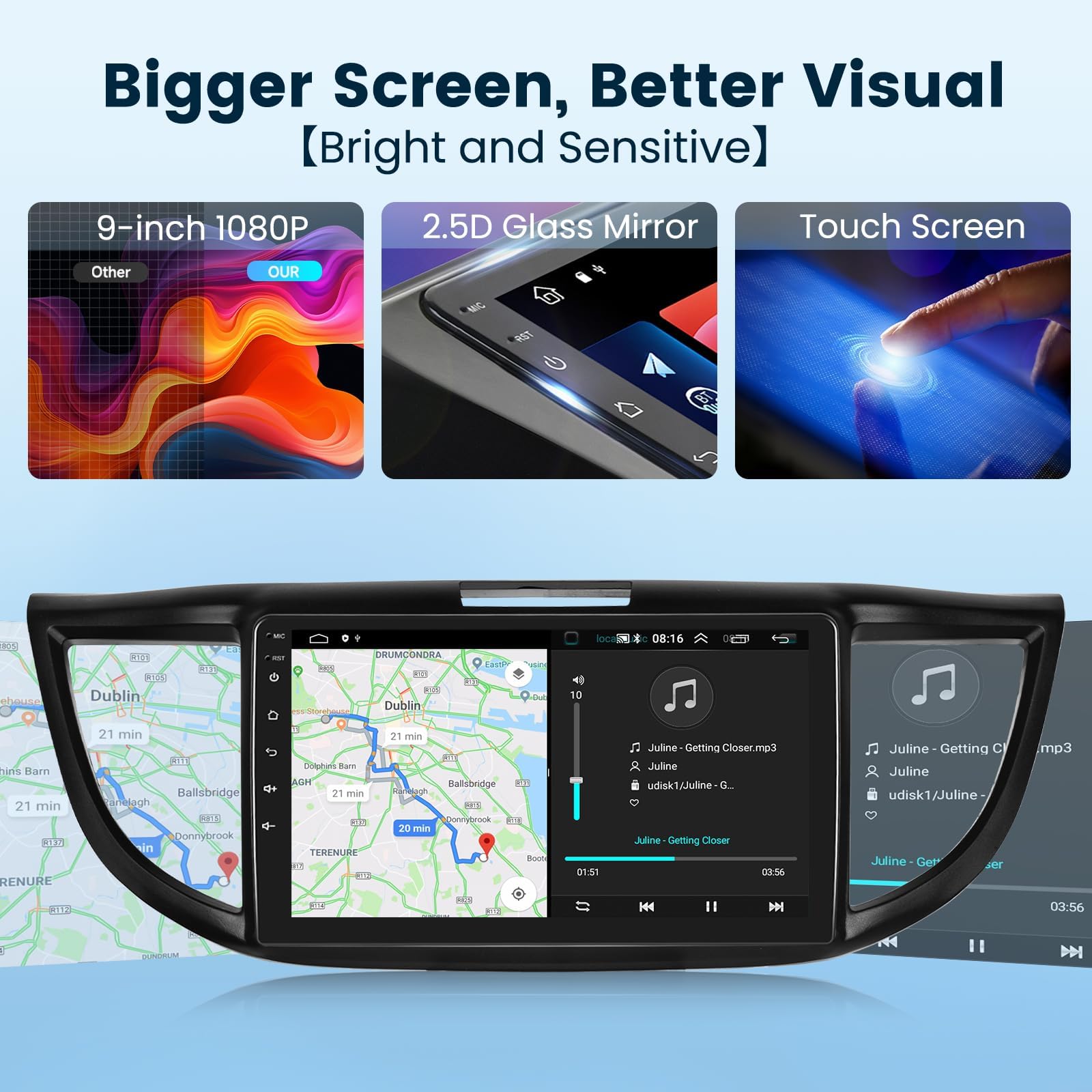 Android 13 Car Stereo for Honda CRV 2012-2016 | 9