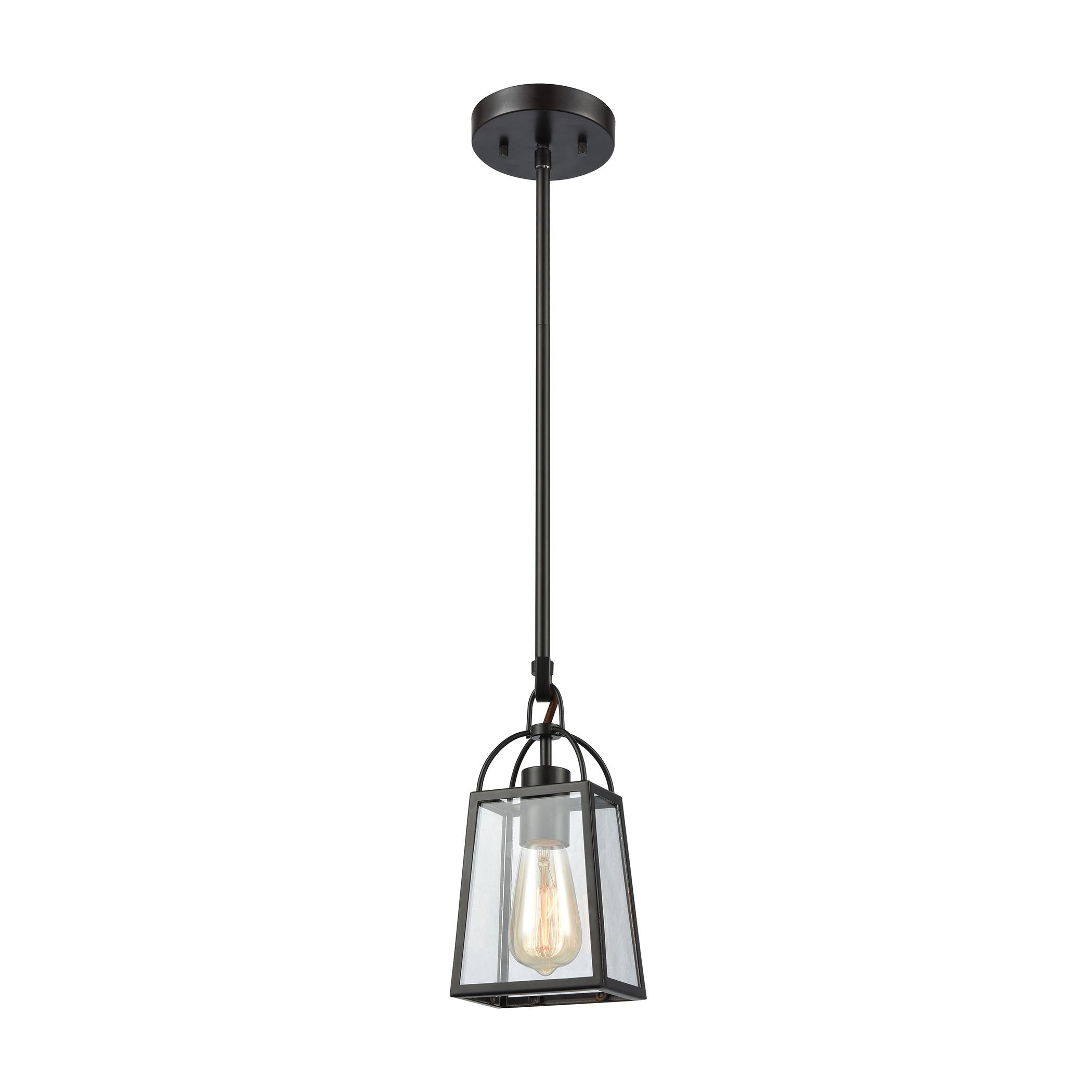 Barnside 1 Pendant Light Fixture in Oil Rubbed Bronze Finish - Perfect for Kitchen Island, Dining Room, or Entryway Lighting