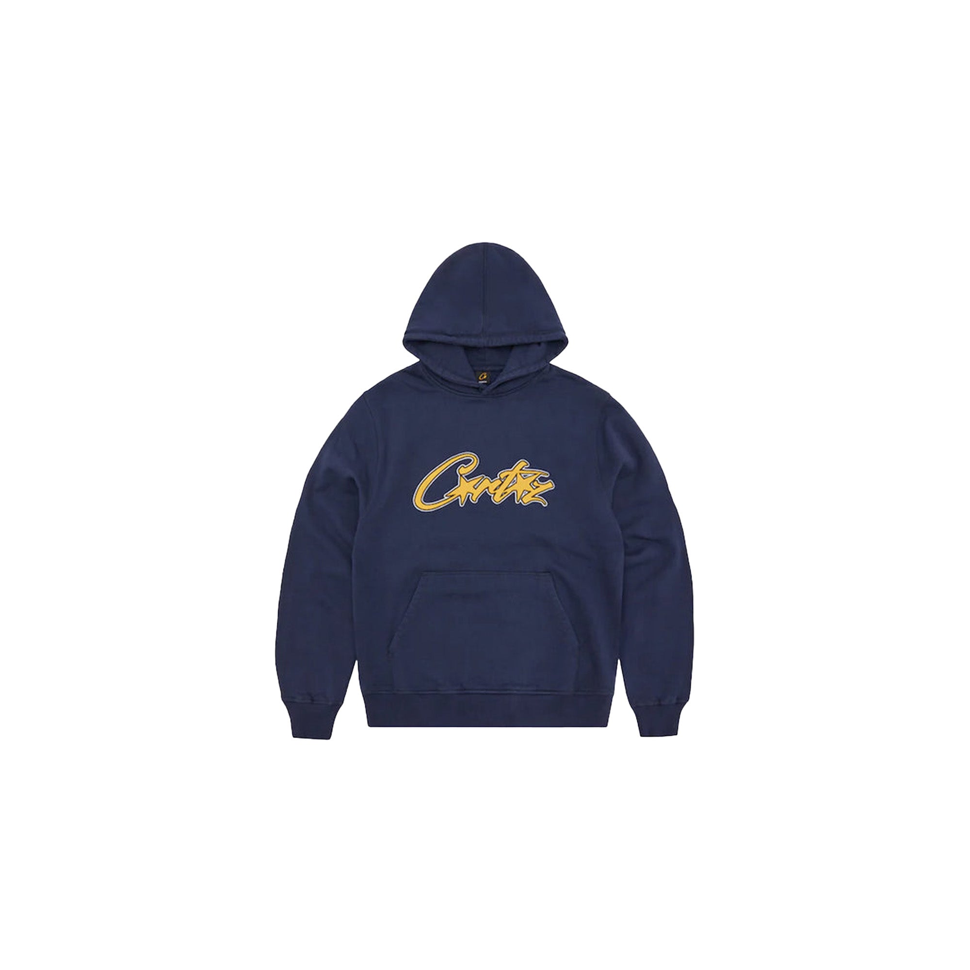 Corteiz Satin Applique Allstarz Hoodie - Navy Blue Streetwear Pullover for Men & Women | Perfect for Casual Outfits, Gym Wear, and Urban Fashion